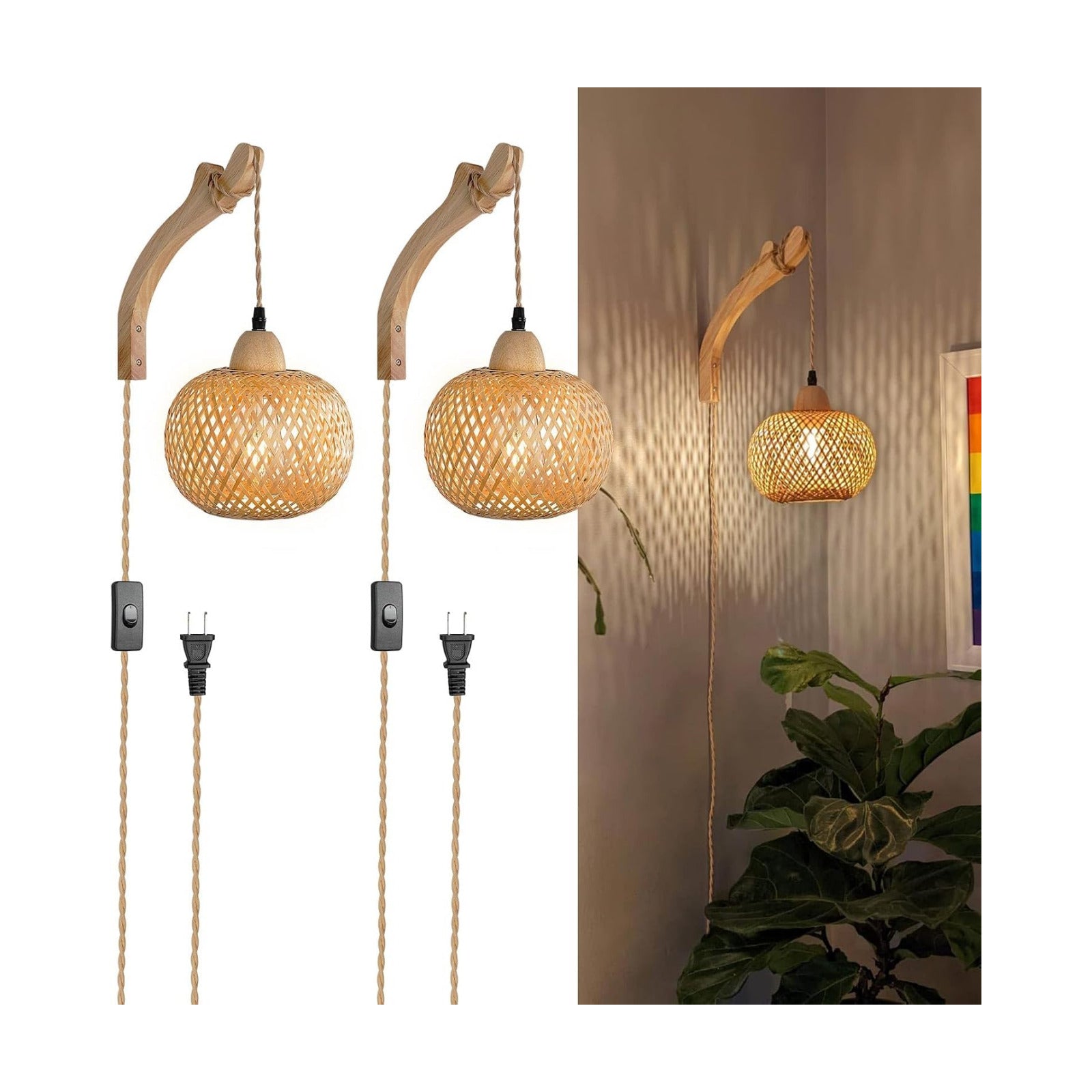 Boho Wall Lamp / Orange