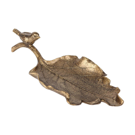 Vintage Leaf Shaped Ring Holder / Bronze