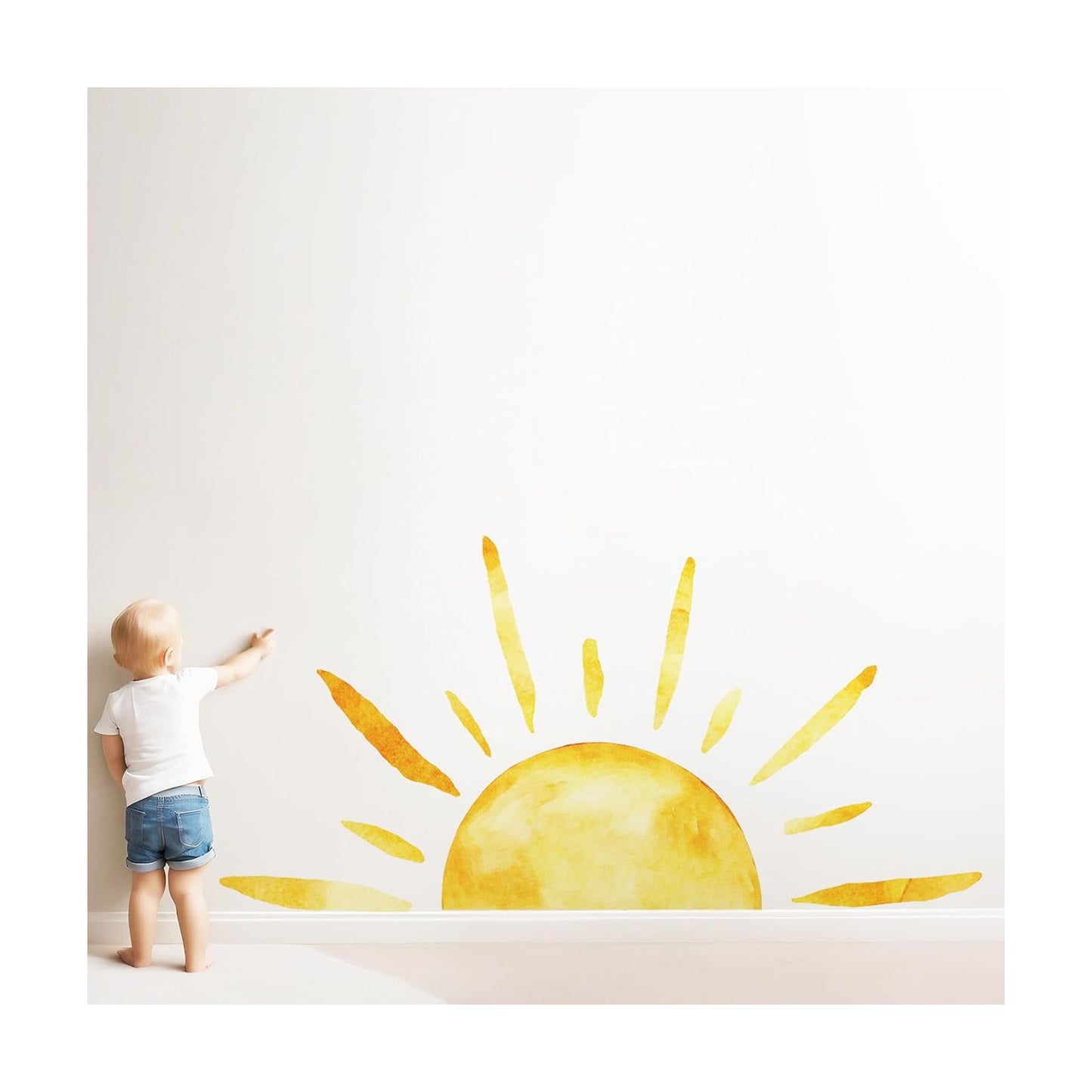 𝔻𝕦𝕠𝕔𝕙𝕖𝕖𝕣 Half Sun Wall Decal Extra Large Boho Sun Wall Decals Peel and Stick Removable Sunshine Wall