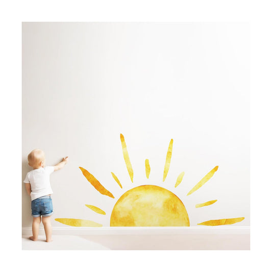 𝔻𝕦𝕠𝕔𝕙𝕖𝕖𝕣 Half Sun Wall Decal Extra Large Boho Sun Wall Decals Peel and Stick Removable Sunshine Wall