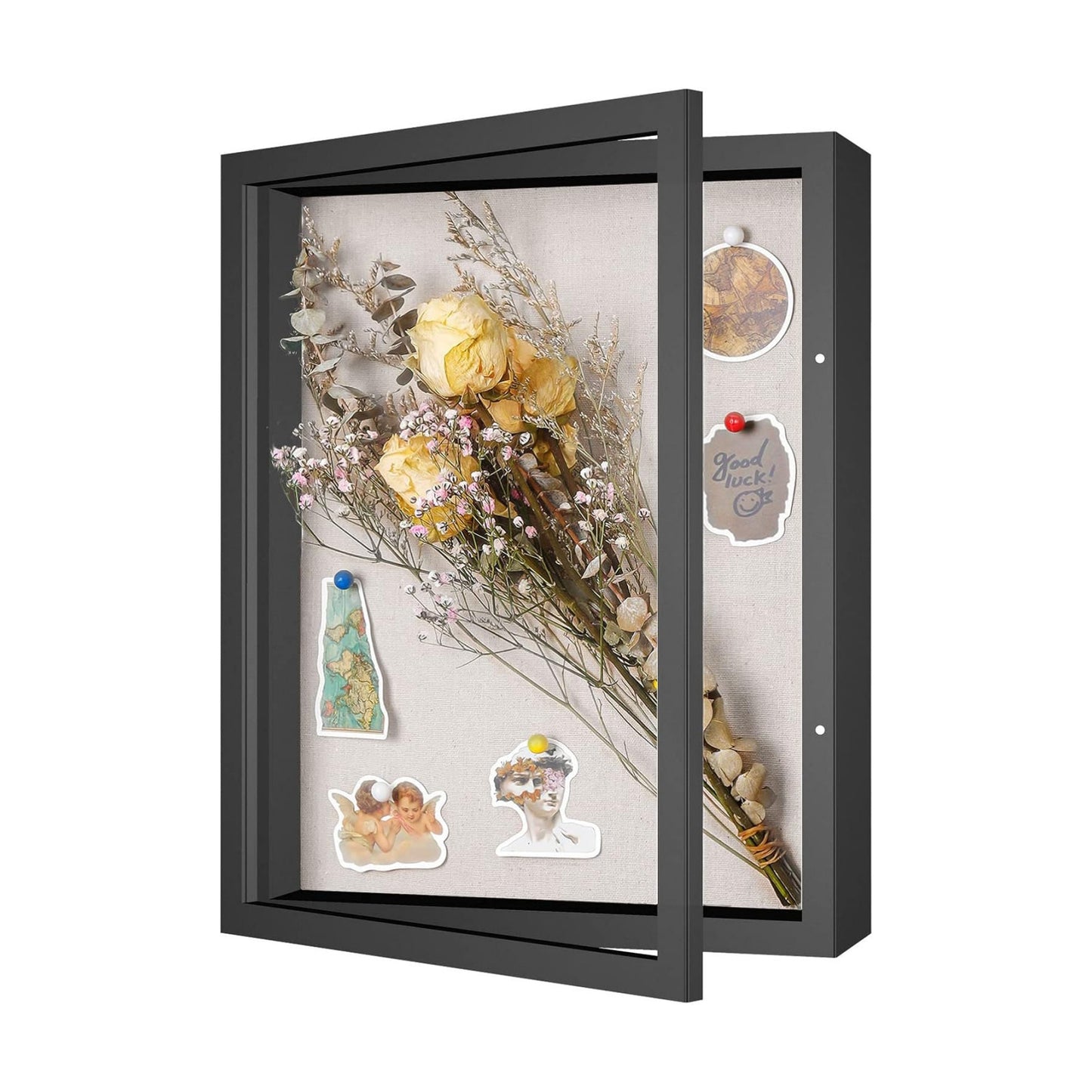 Califortree 12x16 Large Shadow Box Frame with Linen Back - Plexiglass Cover, Sturdy Memory Display Case of Flower