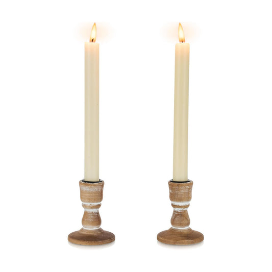 Wooden Candlestick Holders Rustic: Farmhouse Taper Candle Holder