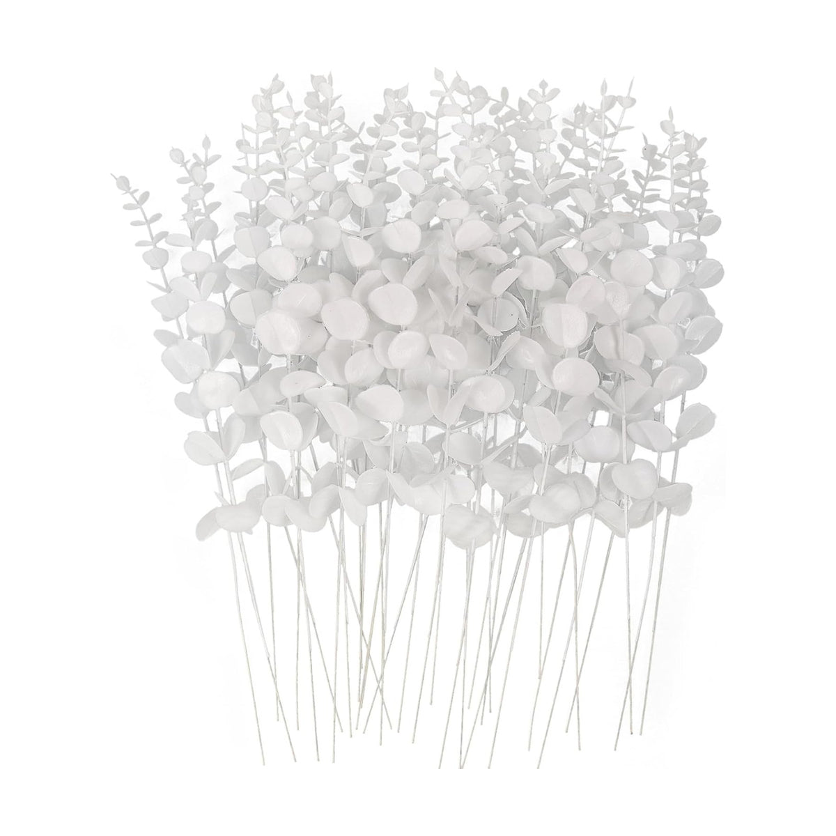 RECUTMS 36Pcs Eucalyptus Leaves Stems14.6In White Christmas Halloween Pick
