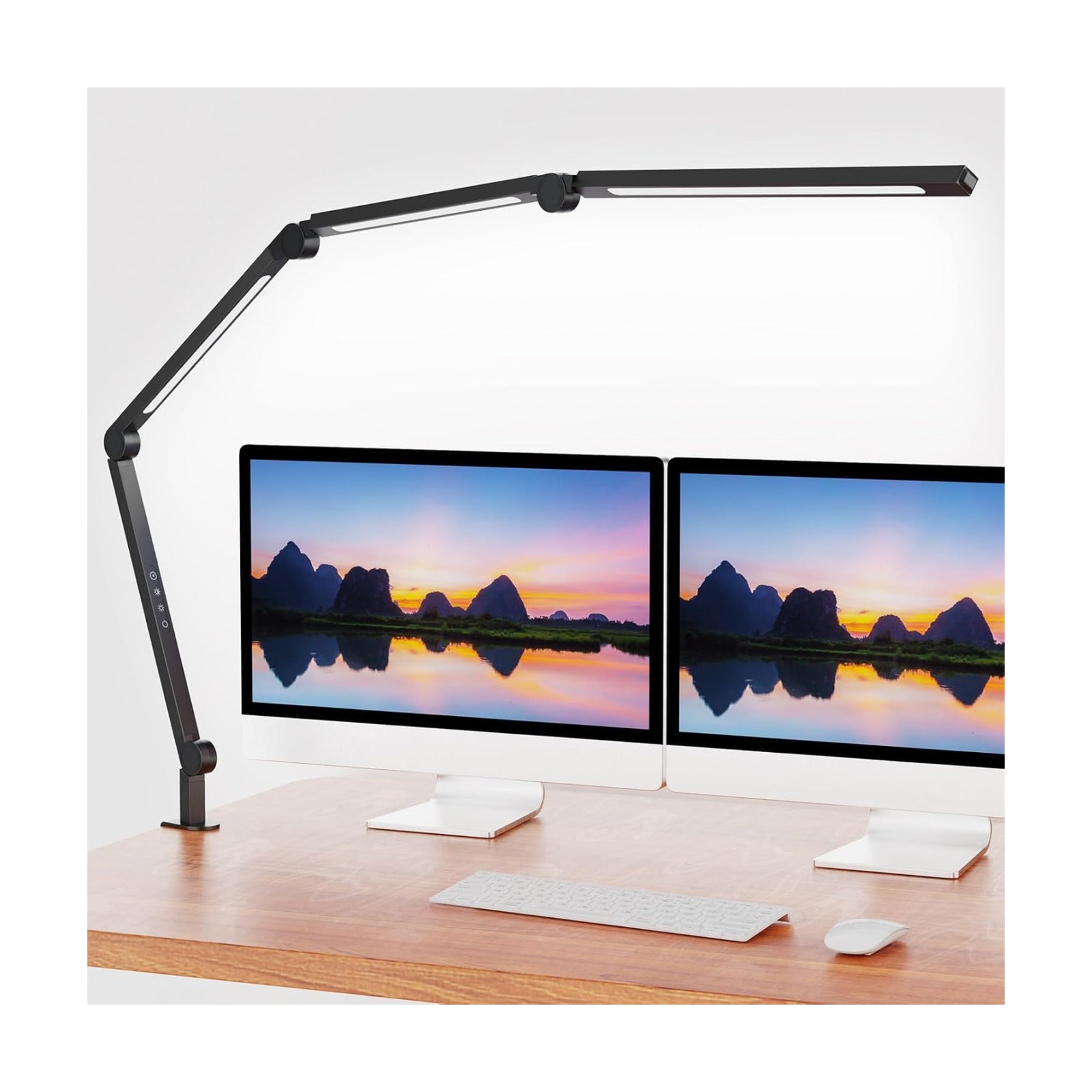 AILBTON Bright LED Desk Lamp with Clamp,Eye Caring Architect Led Desk Lights with Adjustable Swing Arm for Office