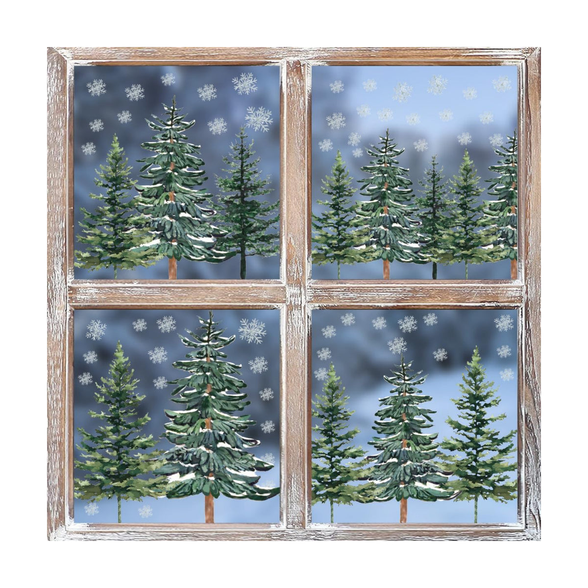 Horaldaily 130 PCS Christmas Window Cling Sticker, Trees Snow for Home Party Supplies Shop Window Glass Display Decoration
