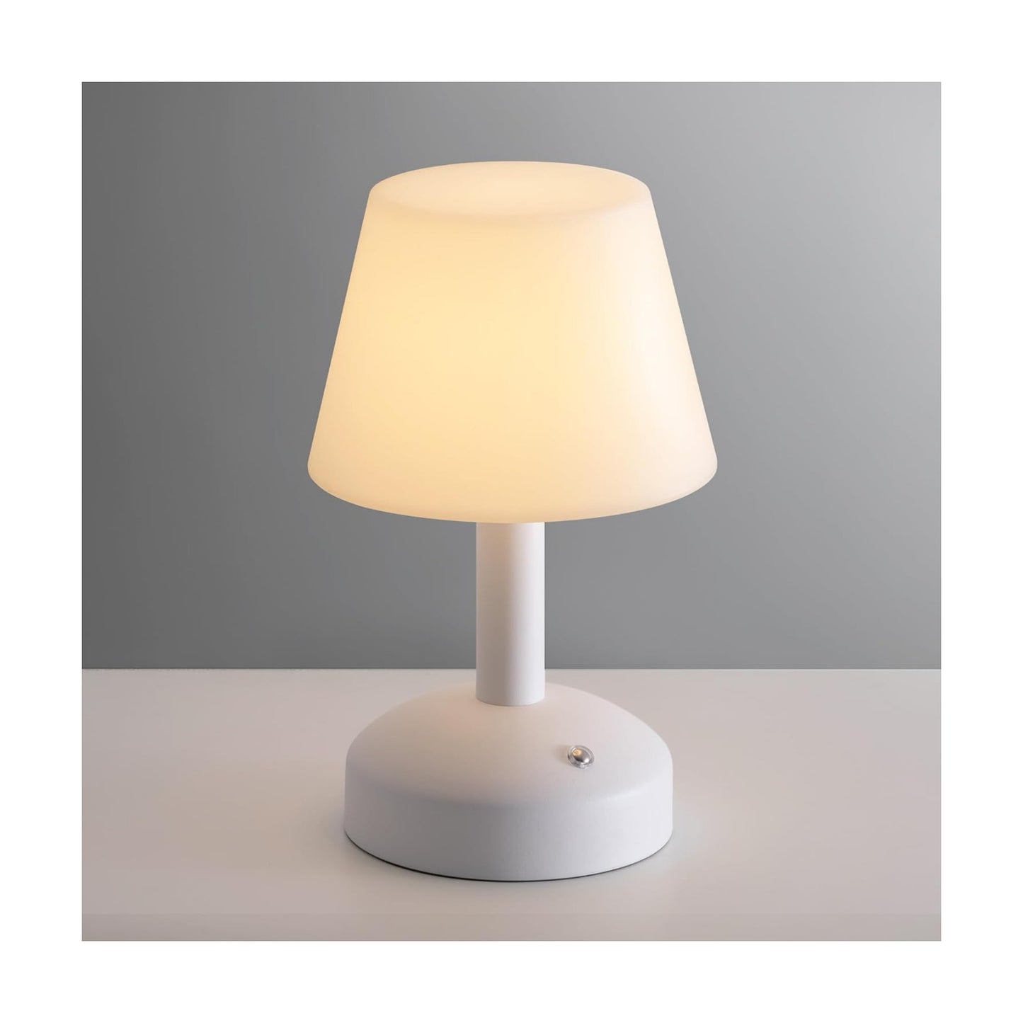 KDG White Cordless Small Table Lamp, Outdoor Shower Waterproof Desk Lamp | Modern Portable LED Dimmable 4000mAh