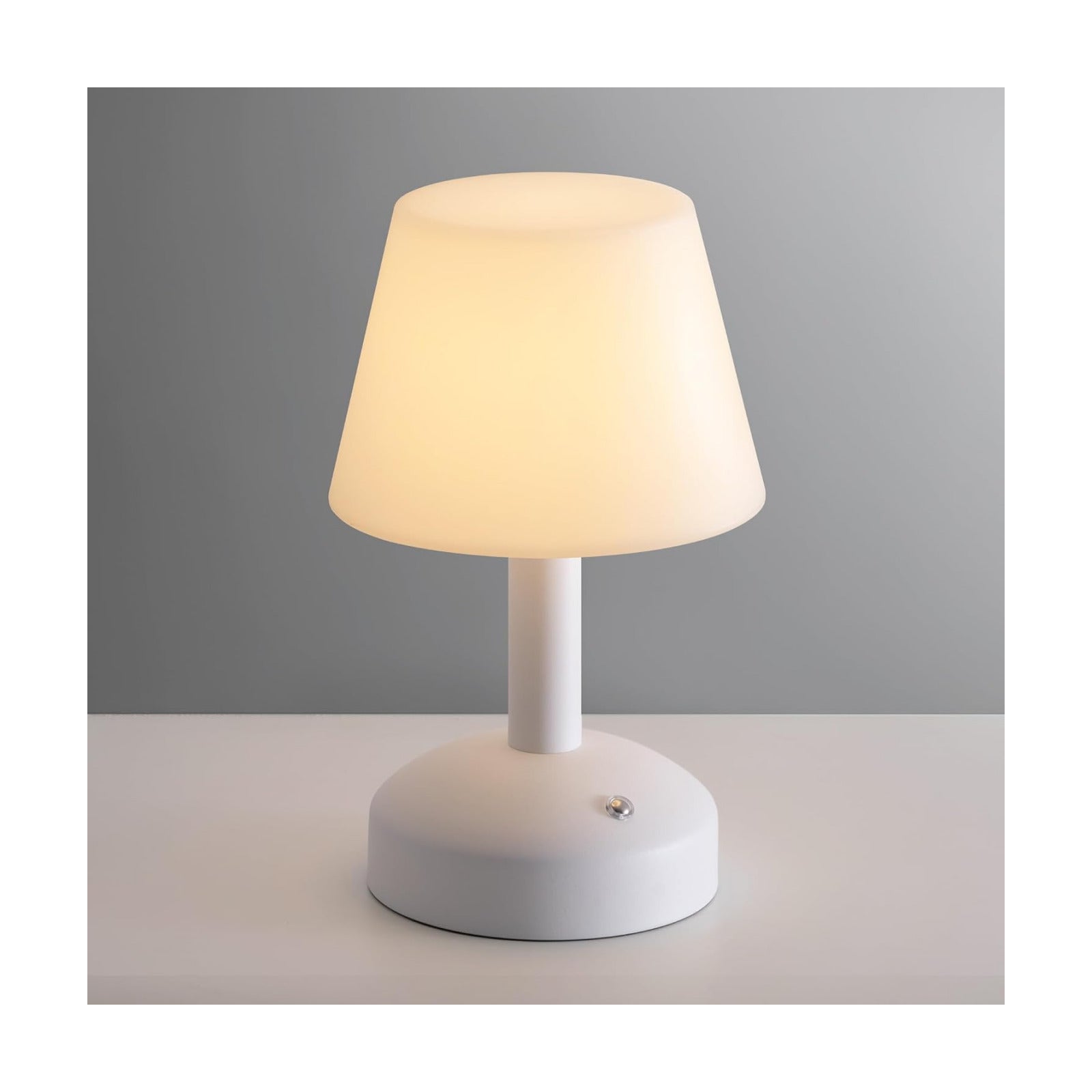 KDG White Cordless Small Table Lamp, Outdoor Shower Waterproof Desk Lamp | Modern Portable LED Dimmable 4000mAh