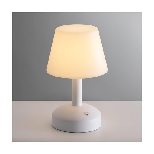 KDG White Cordless Small Table Lamp, Outdoor Shower Waterproof Desk Lamp | Modern Portable LED Dimmable 4000mAh