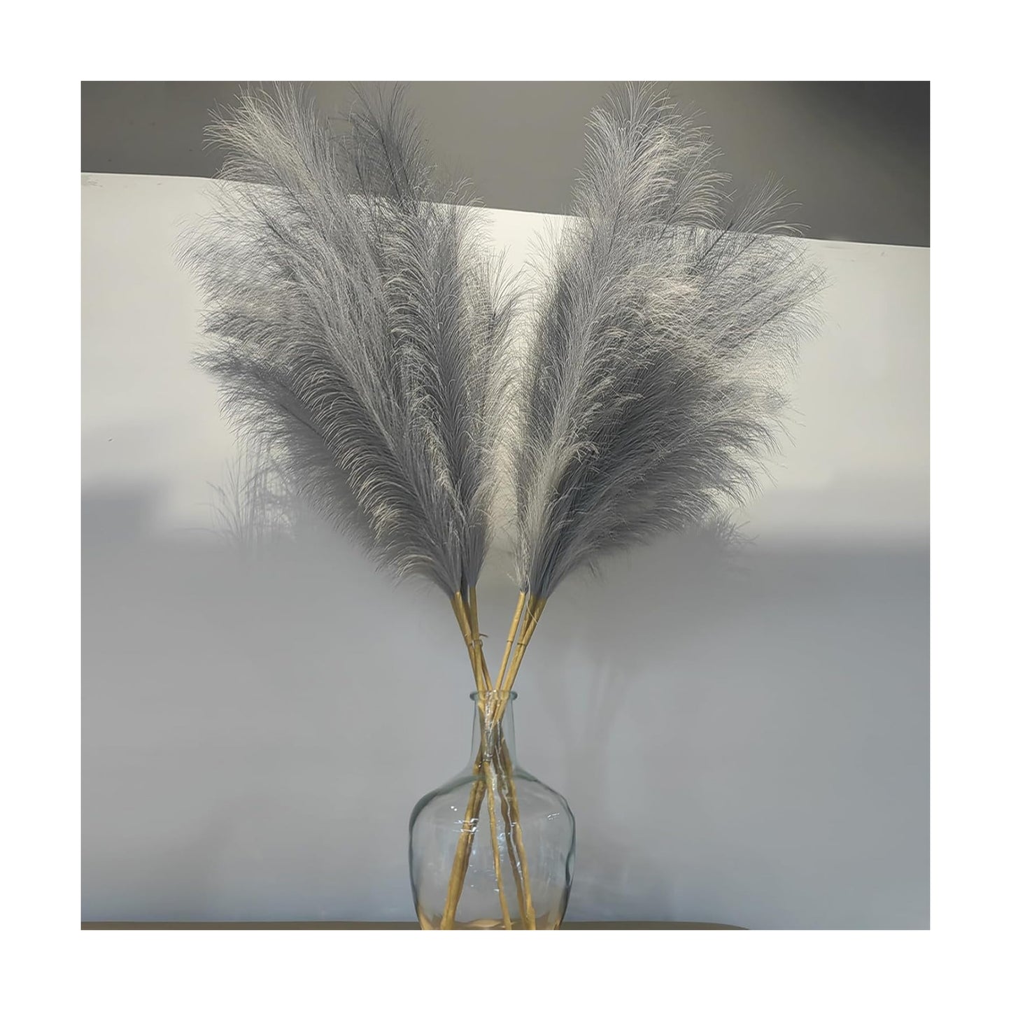 Tall Pampas Grass Decor Pompas Floral Arrangement and Vase Filler for Boho / Grey