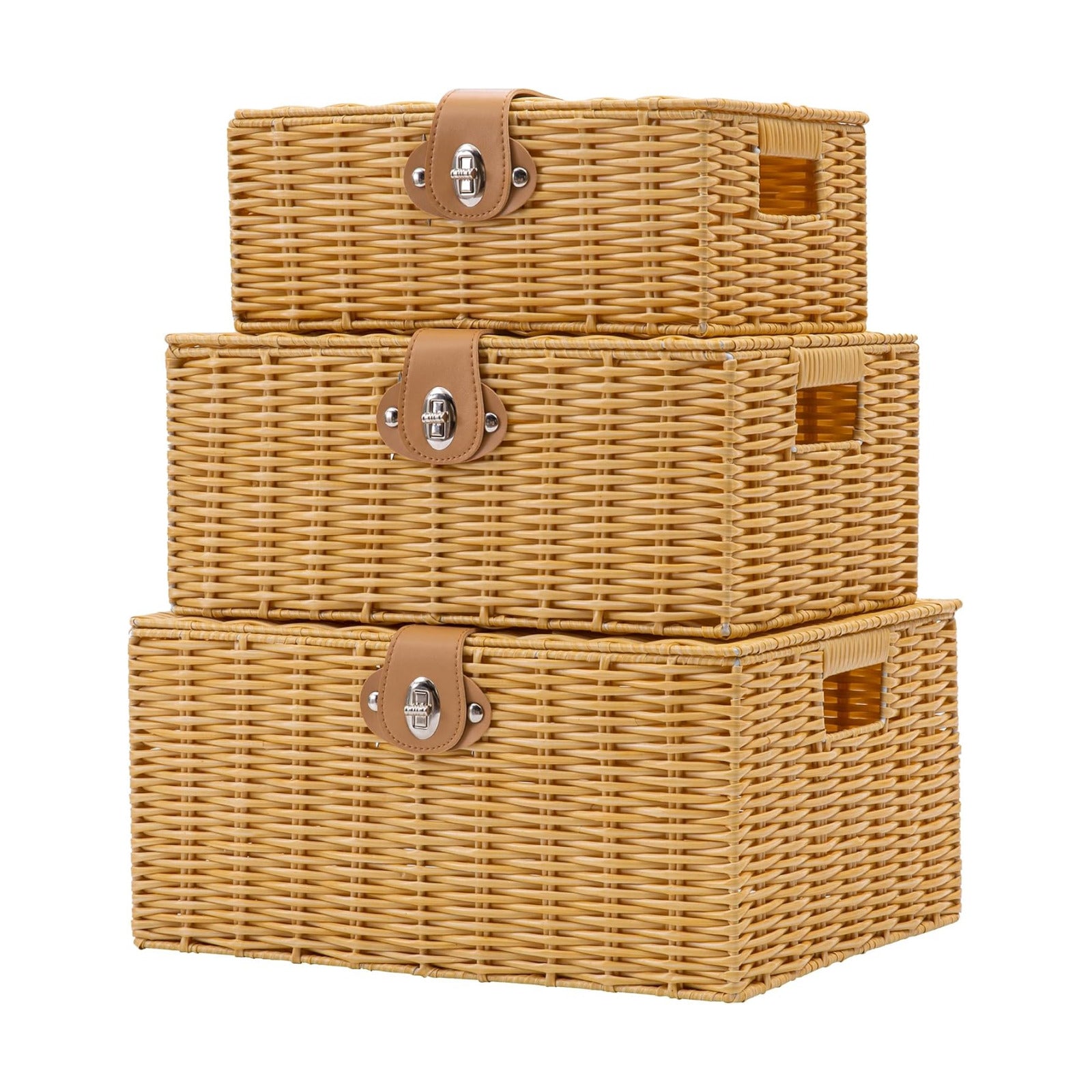 Woven Baskets / Wicker Storage Baskets / Set of 3