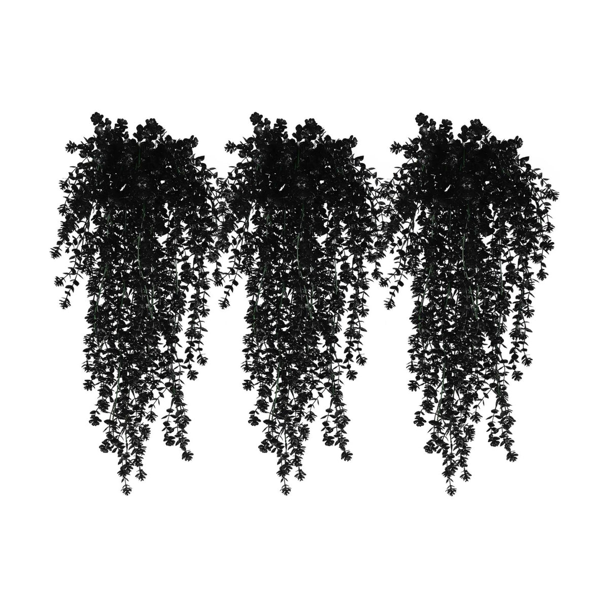 RECUTMS Black Hanging Flowers Faux Hanging Plants Black Artificial Plants