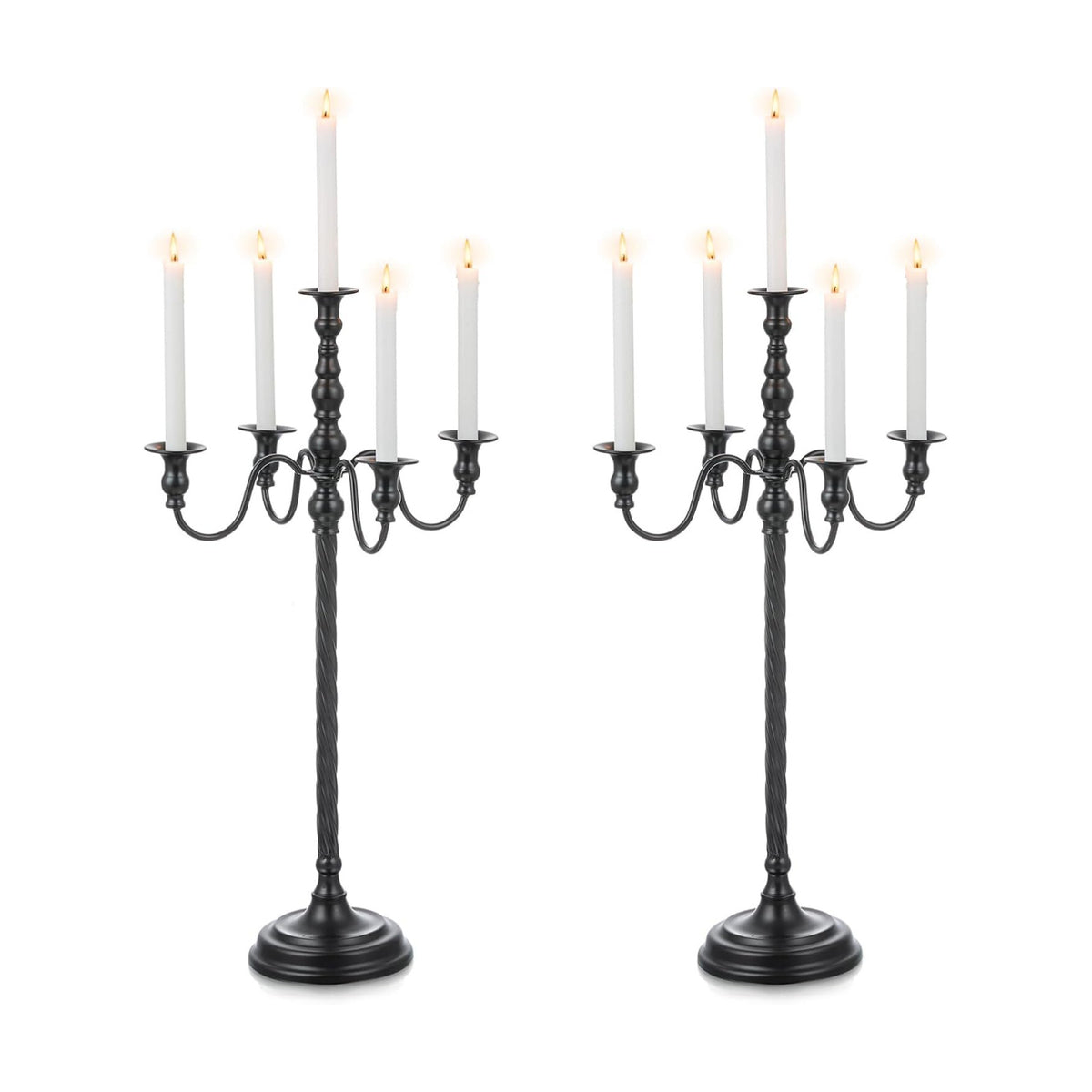 Candeldo 28 Inches Black Floor Candelabra Halloween Decorations Set of 2