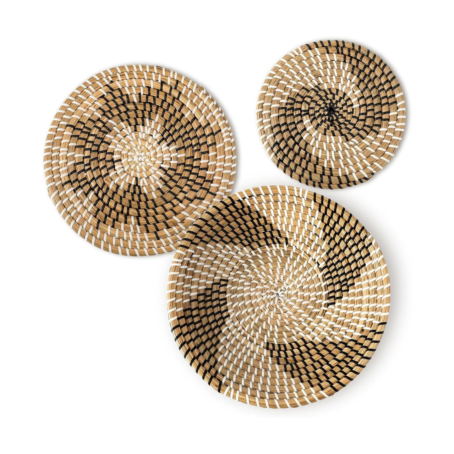Boho Wall Basket Decor Decorative Bulrush Woven Basket Wall Decor Art Farmhouse / Classic / Set of 3