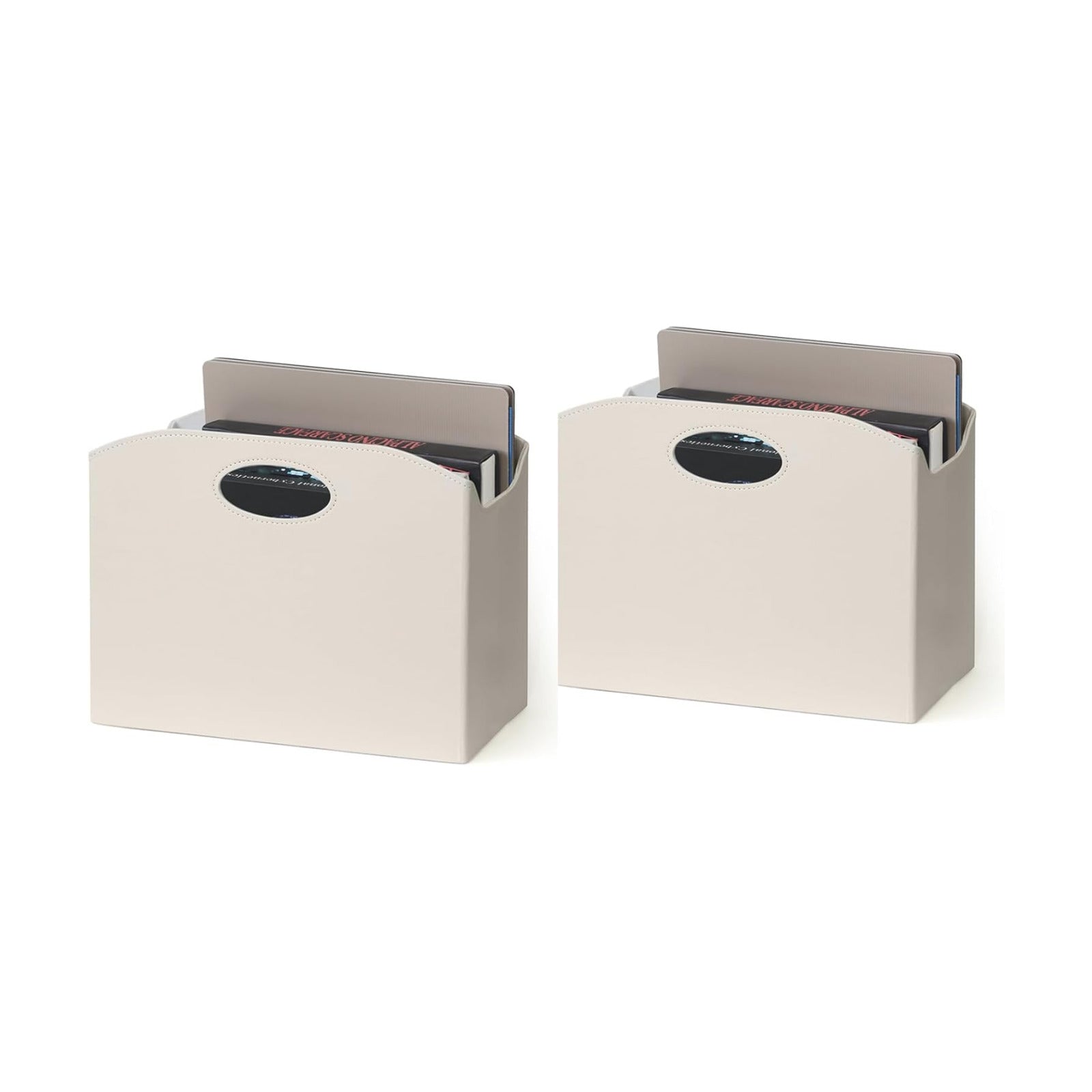 EZDeco Magazine Holder Foldable Magazine Rack Floor PU Leather File Holder Newspaper Book Storage Magazine Basket