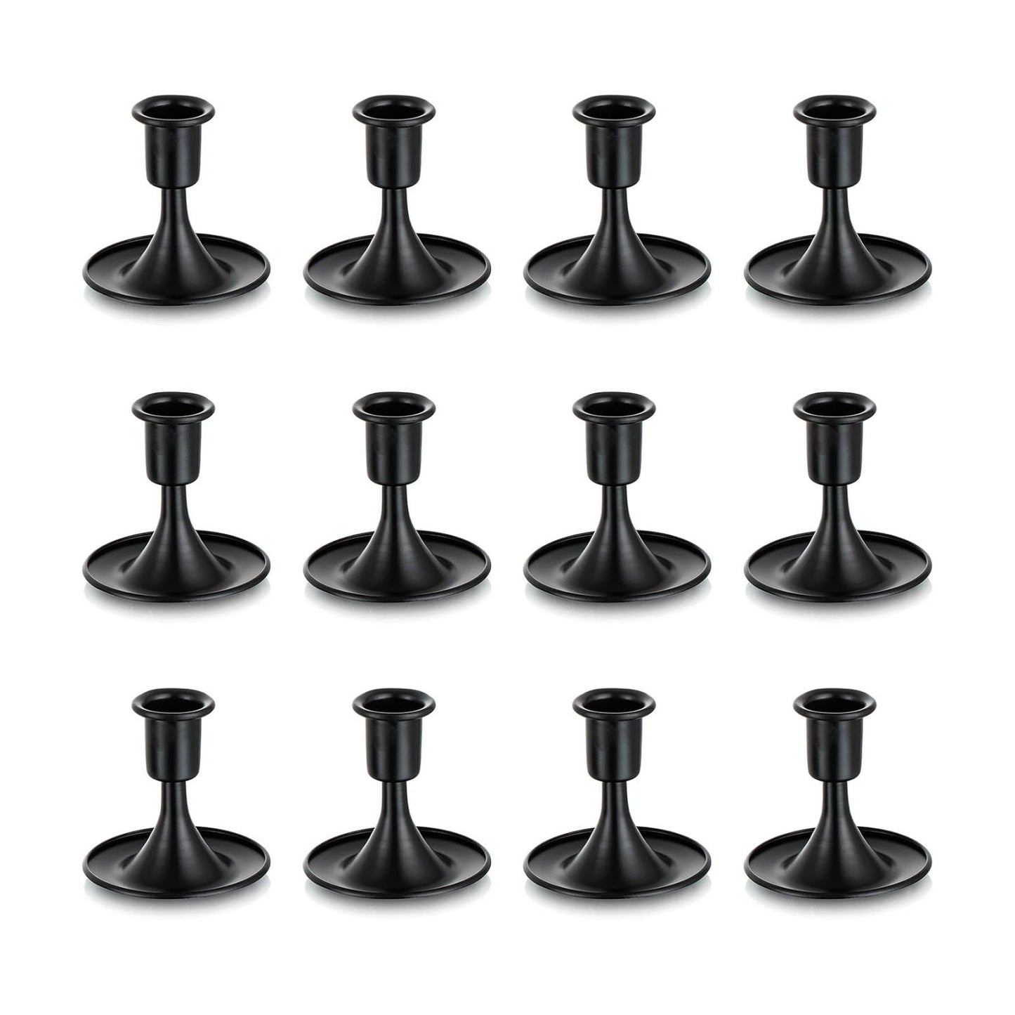 Black Candlestick Candle Holders for Taper ：12 PCS Romadedi Candle Stick Holder Set Vintage Table Centerpiece Halloween