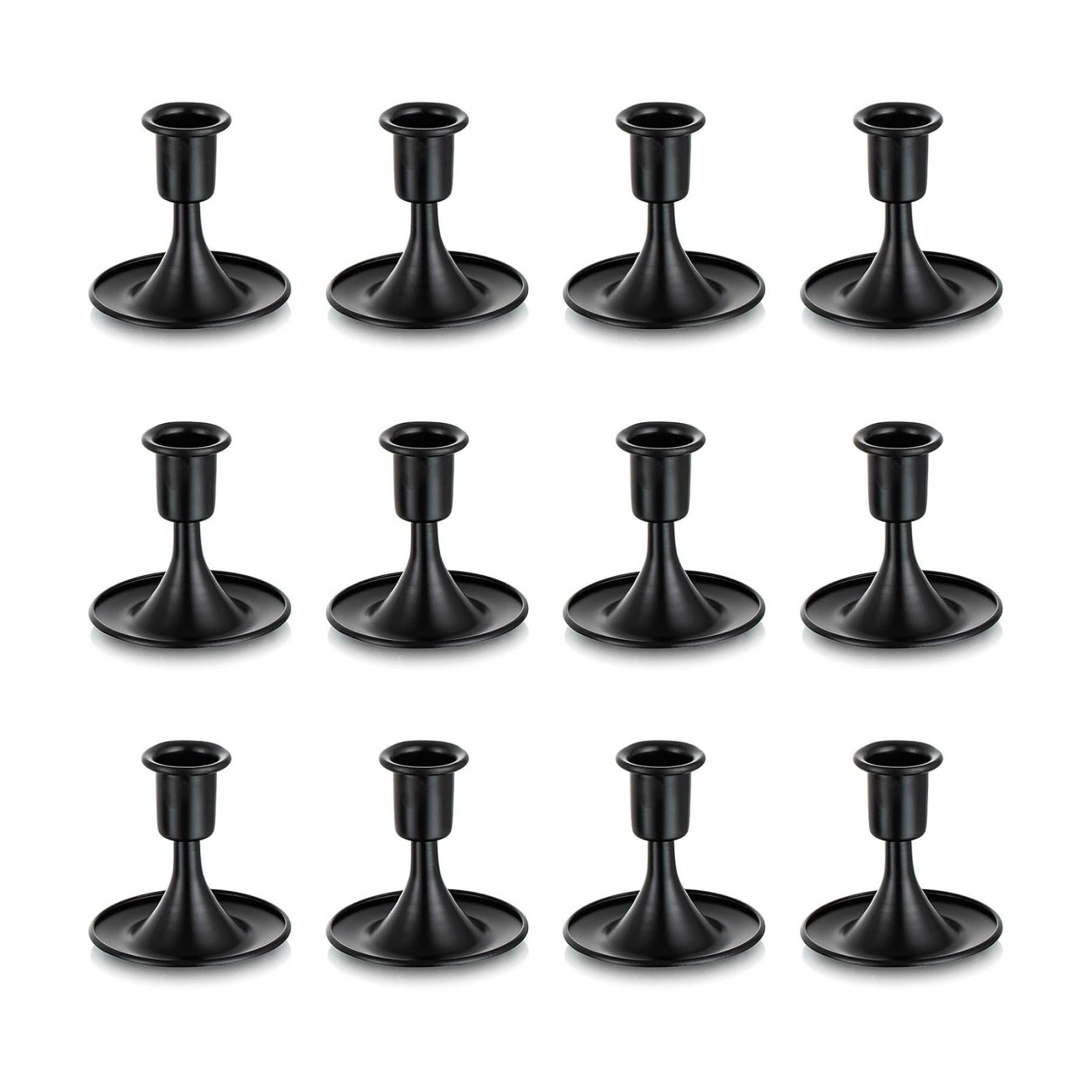 Black Candlestick Candle Holders for Taper ：12 PCS Romadedi Candle Stick Holder Set Vintage Table Centerpiece Halloween