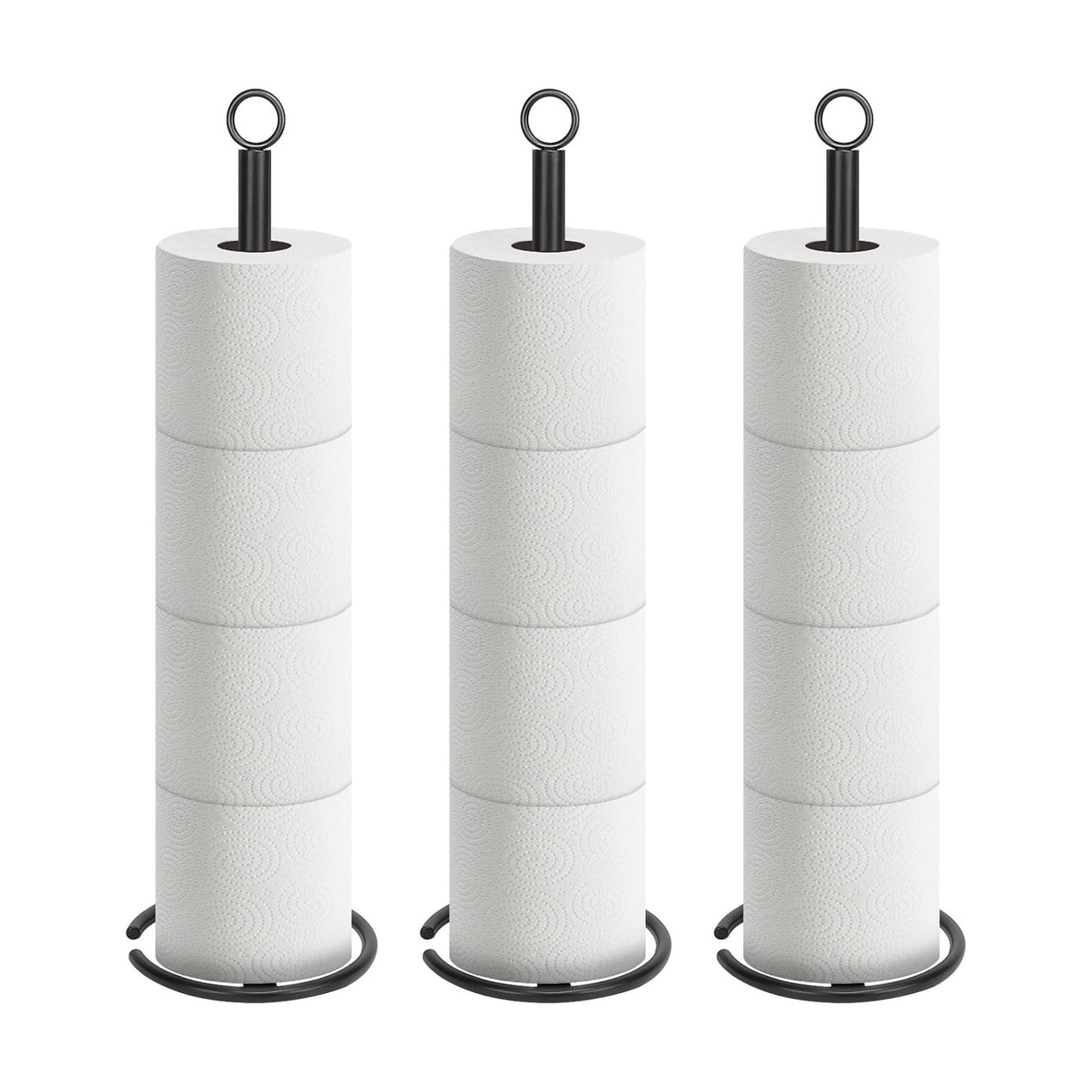 NearMoon Bath Toilet Paper Holder Stand, Freestanding Tissue Paper Storage with Reserve, Space Toilet 4 Rolls Holder
