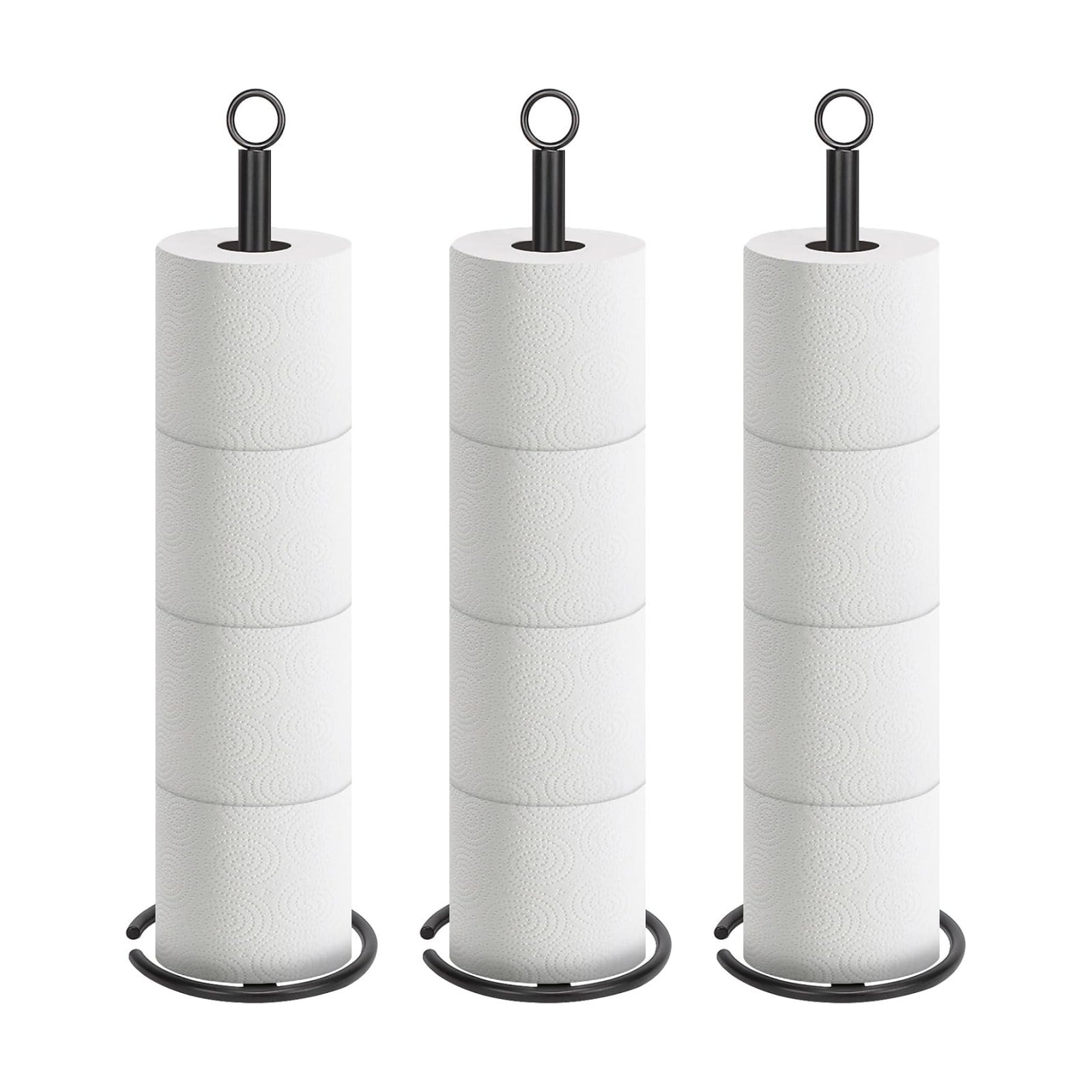 NearMoon Bath Toilet Paper Holder Stand, Freestanding Tissue Paper Storage with Reserve, Space Toilet 4 Rolls Holder