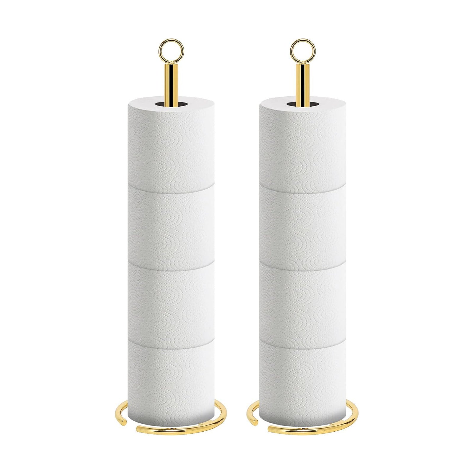 NearMoon Bath Toilet Paper Holder Stand, Freestanding Tissue Paper Storage with Reserve, Space Toilet 4 Rolls Holder