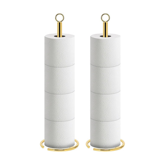 NearMoon Bath Toilet Paper Holder Stand, Freestanding Tissue Paper Storage with Reserve, Space Toilet 4 Rolls Holder
