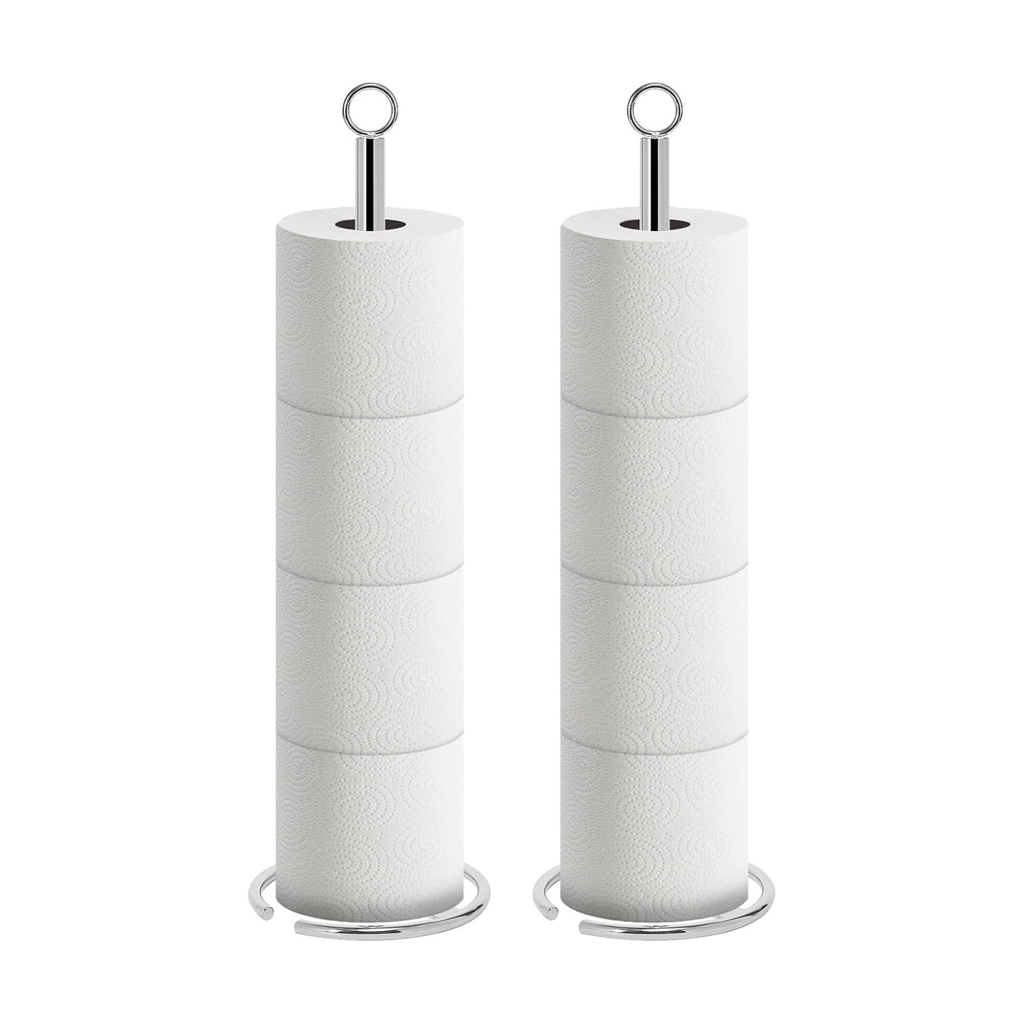 NearMoon Bath Toilet Paper Holder Stand, Freestanding Tissue Paper Storage with Reserve, Space Toilet 4 Rolls Holder