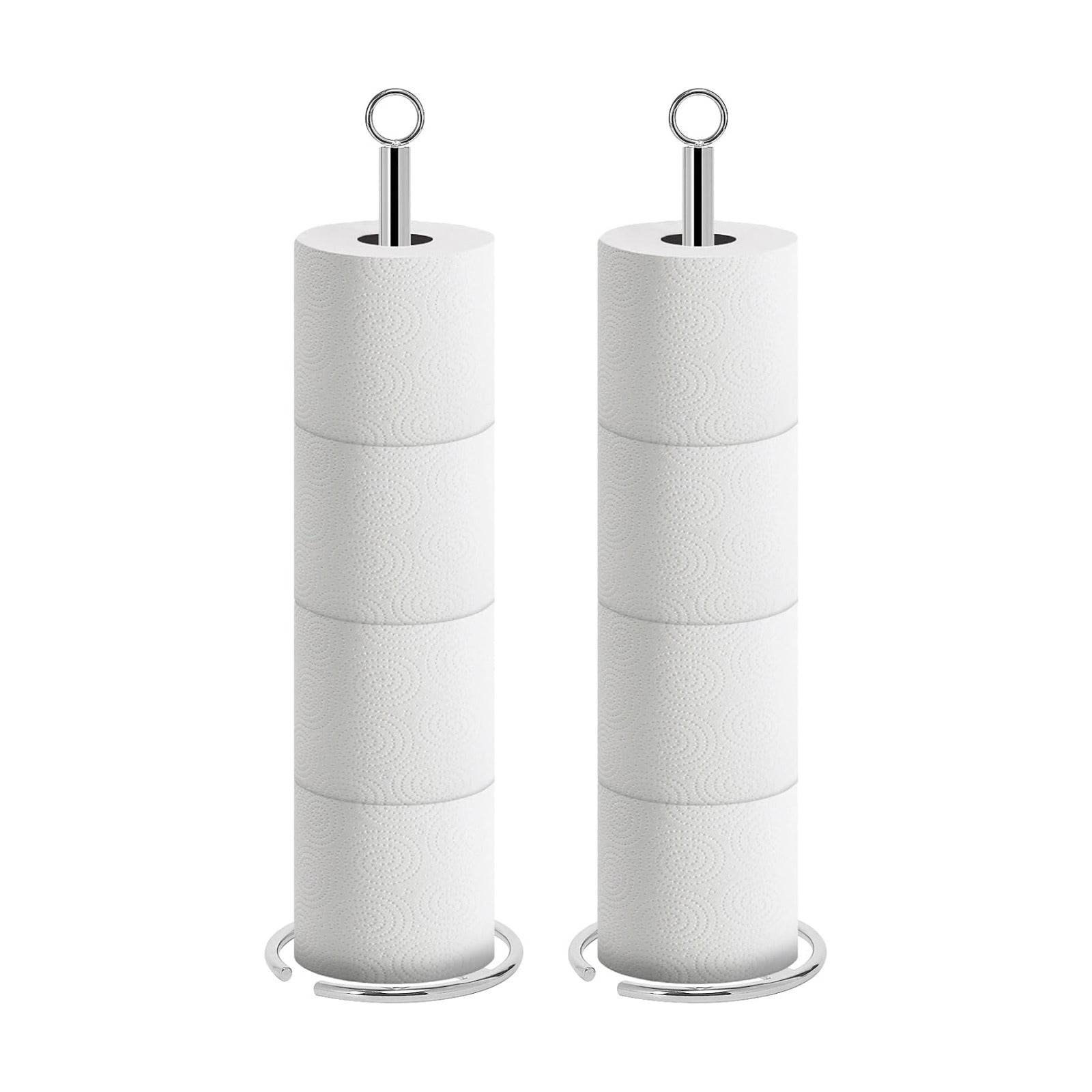 NearMoon Bath Toilet Paper Holder Stand, Freestanding Tissue Paper Storage with Reserve, Space Toilet 4 Rolls Holder