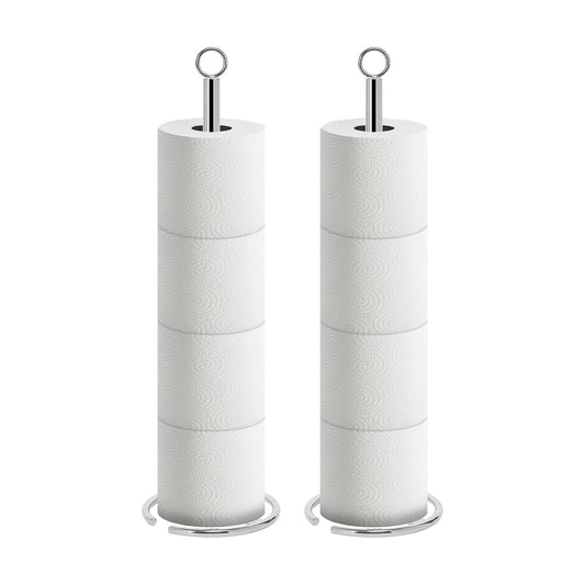 NearMoon Bath Toilet Paper Holder Stand, Freestanding Tissue Paper Storage with Reserve, Space Toilet 4 Rolls Holder
