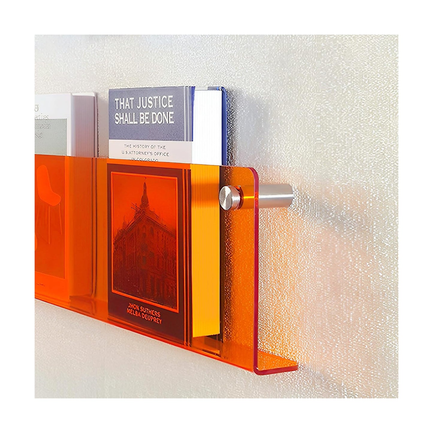 ROYALITA 2-Pack Acrylic Magazine Holder Brochure Holder, Orange 17 Inch | Record Magazine Rack, Fashion Floating