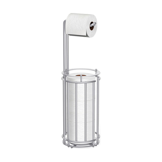 Meangood Toilet Paper Holder Stand and Tissue Paper Roll Dispenser for 4 Mega Rolls, Bathroom Free Standing Tissue Roll