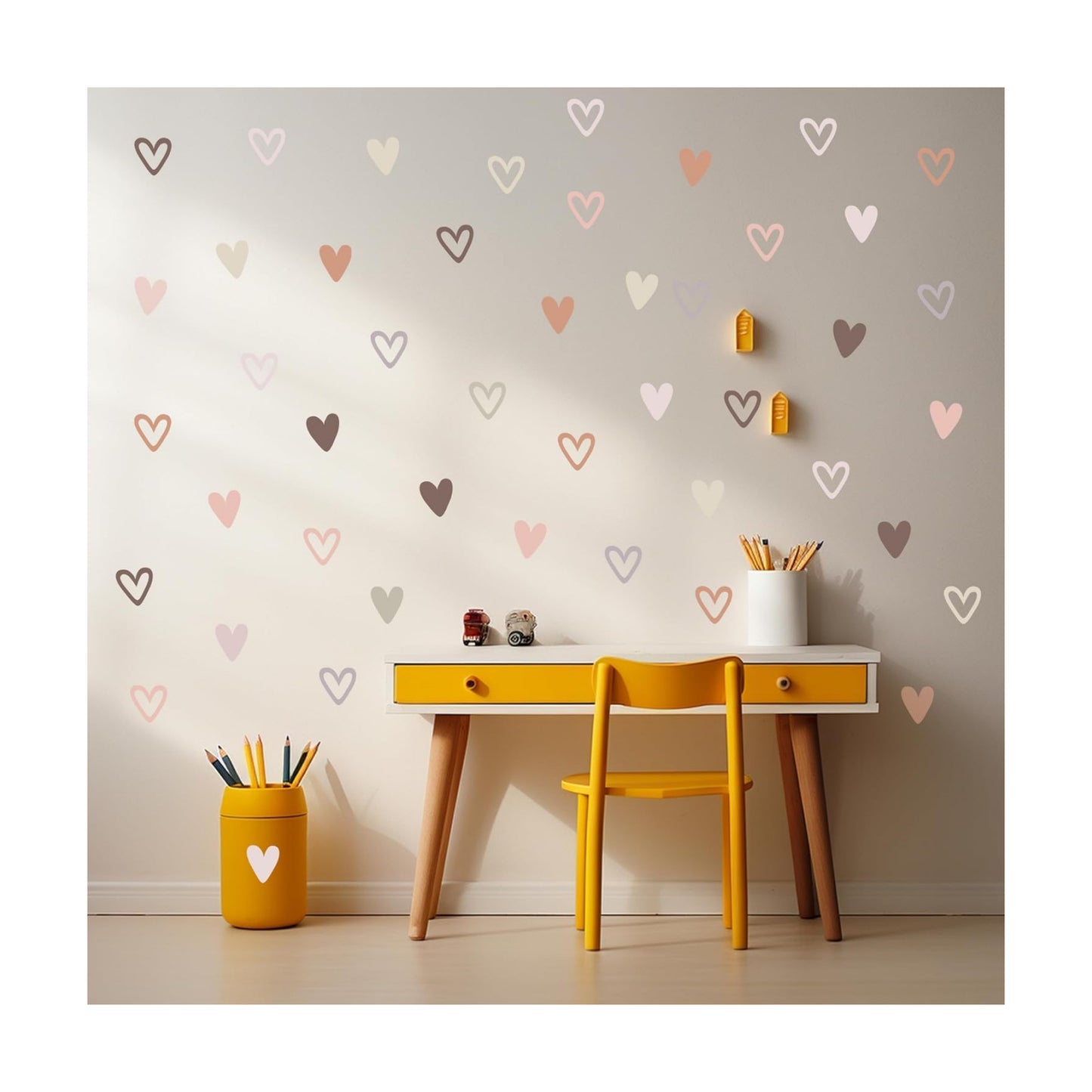 72psc Boho Heart Wall Stickers Girls Bedroom Removable Wall Decals Nursery Kids Decor
