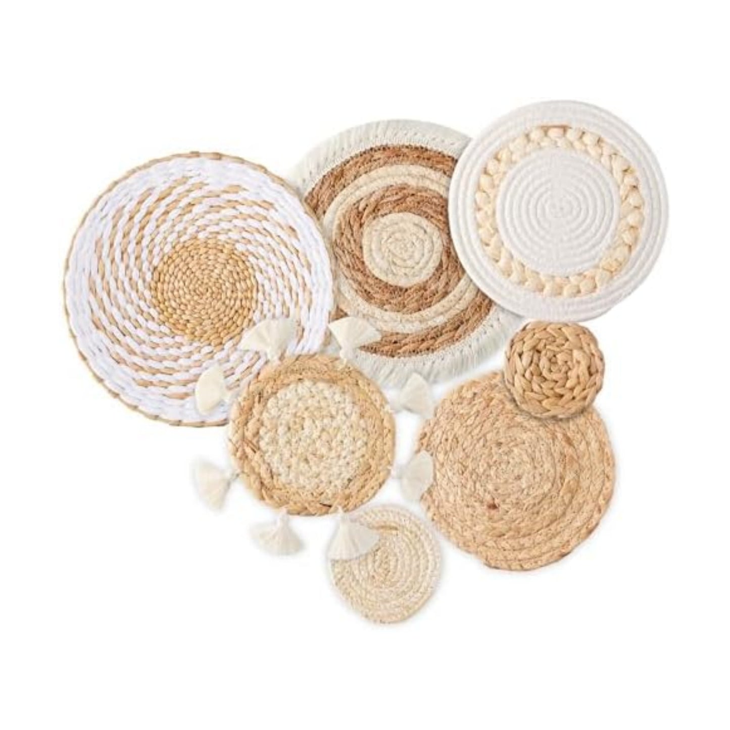 Boho Wall Basket Decor / A / Set of 7