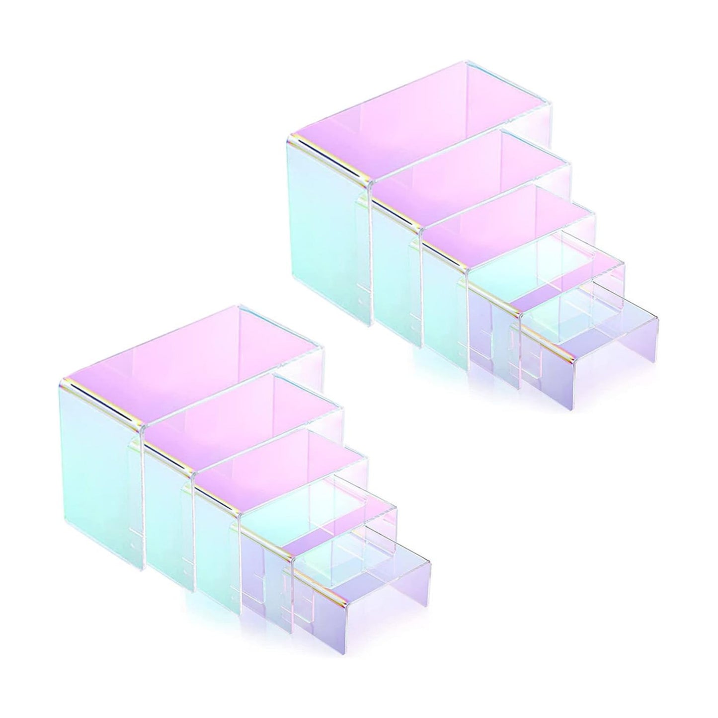 Iridescent Display Risers Rainbow Display Stand Rainbow Acrylic Display Stands Acrylic / Set of 10