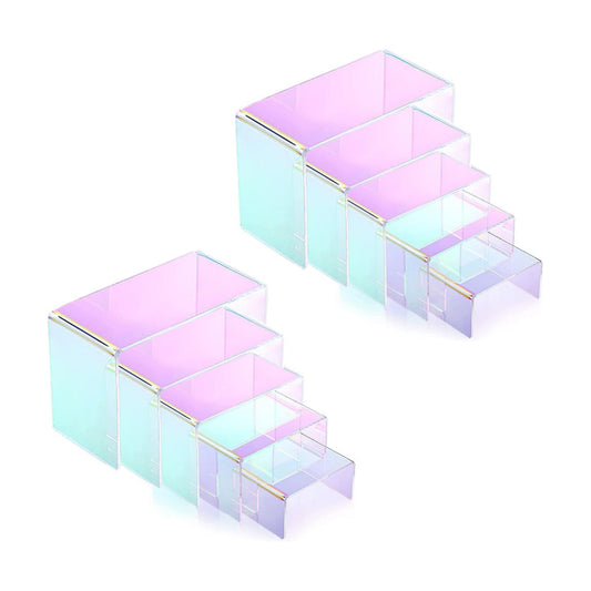 Iridescent Display Risers Rainbow Display Stand Rainbow Acrylic Display Stands Acrylic / Set of 10