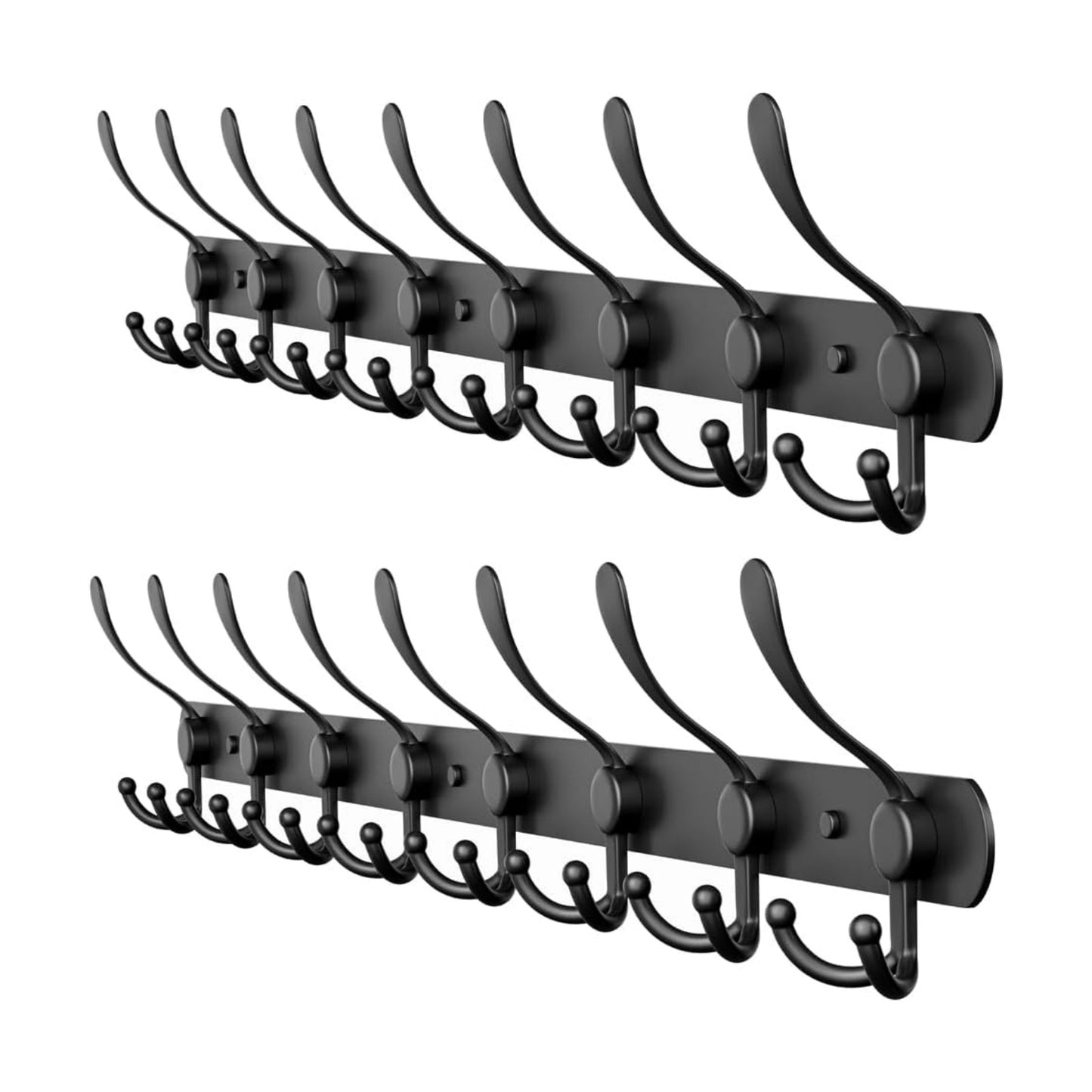 Coat Rack Wall Mount with 8 Tri Hooks – 24 Inch Stainless Steel Coat Hook Rack, Heavy Duty Wall Mounted Organizer for