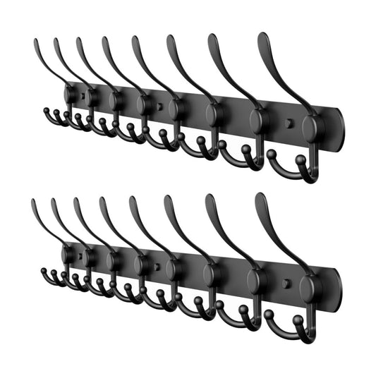 Coat Rack Wall Mount with 8 Tri Hooks – 24 Inch Stainless Steel Coat Hook Rack, Heavy Duty Wall Mounted Organizer for