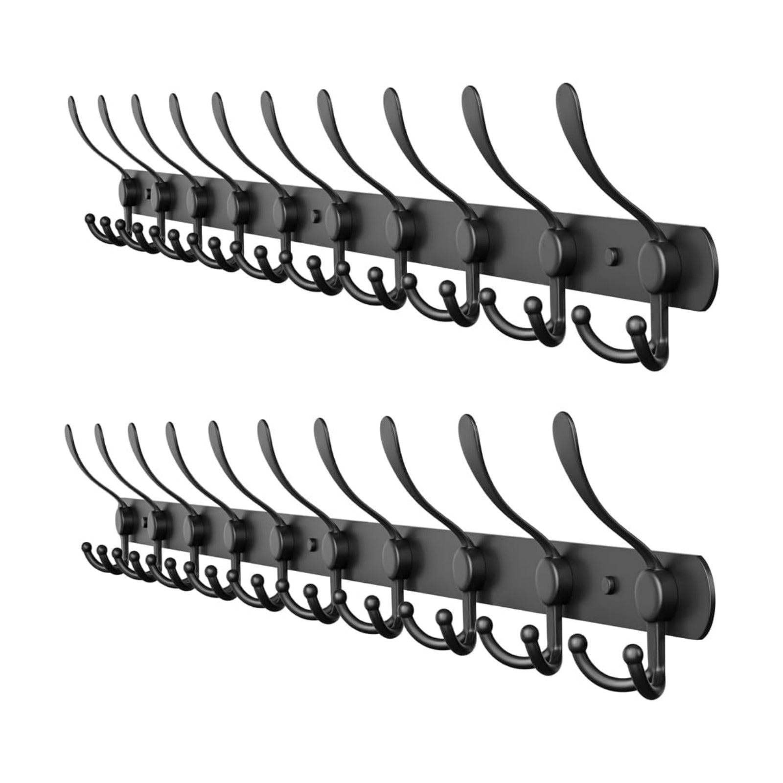 Coat Rack Wall Mount with 10 Tri Hooks – 32 Inch Stainless Steel Coat Hook Rack, Heavy Duty Wall Mounted Organizer for