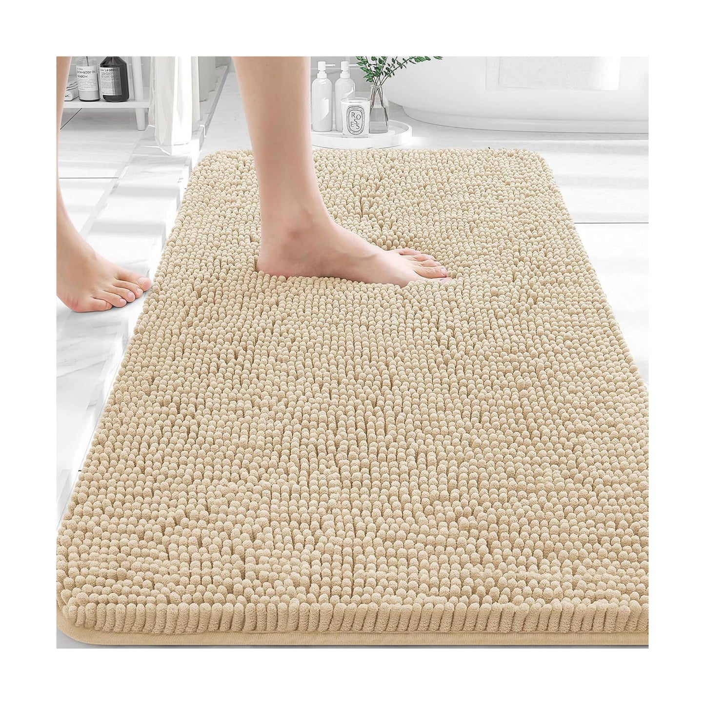 OLANLY Bathroom Rugs 30x20, Extra Soft Absorbent Chenille Bath Rugs