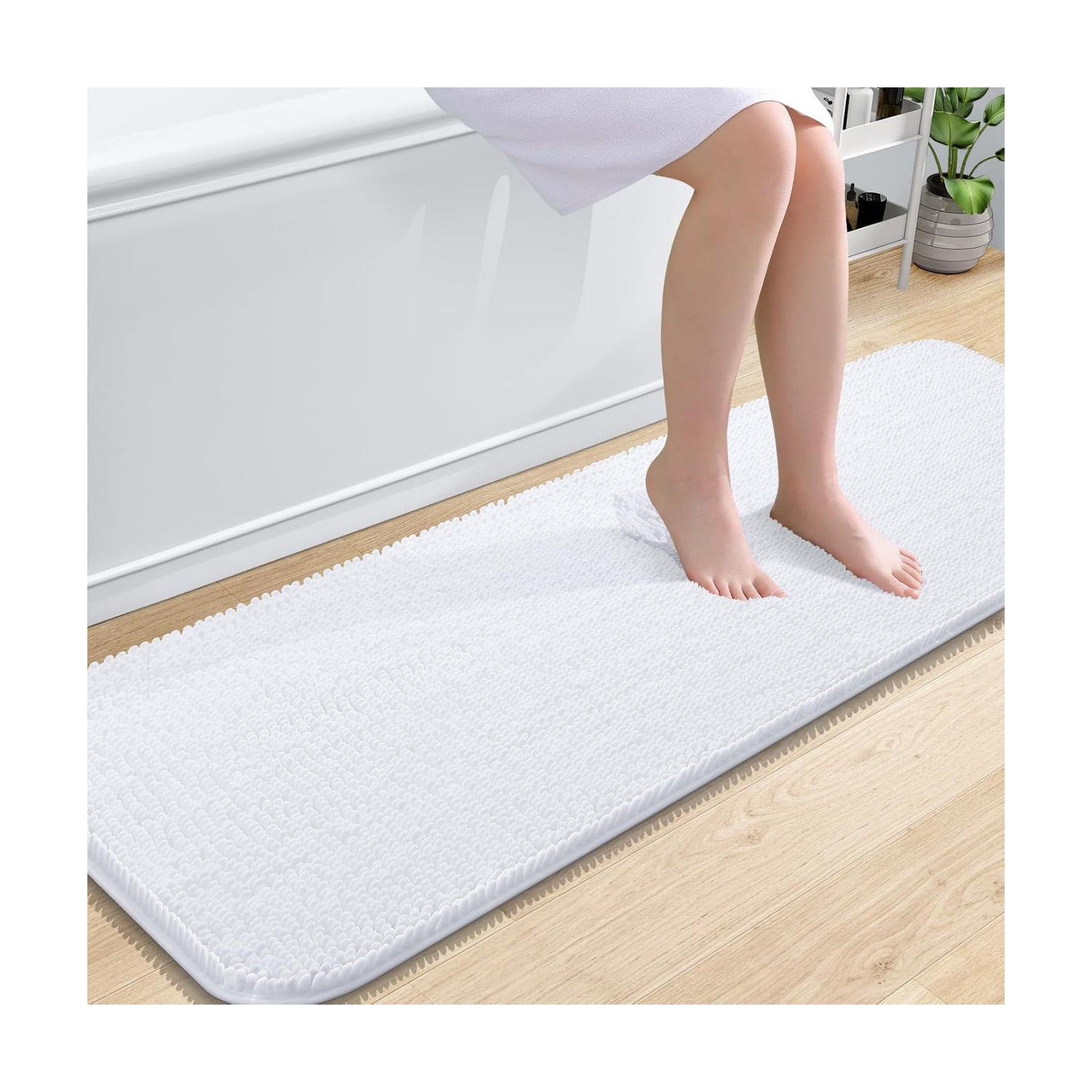 OLANLY Bathroom Runner Rugs 59x20, Extra Soft Absorbent Chenille Bath Rugs