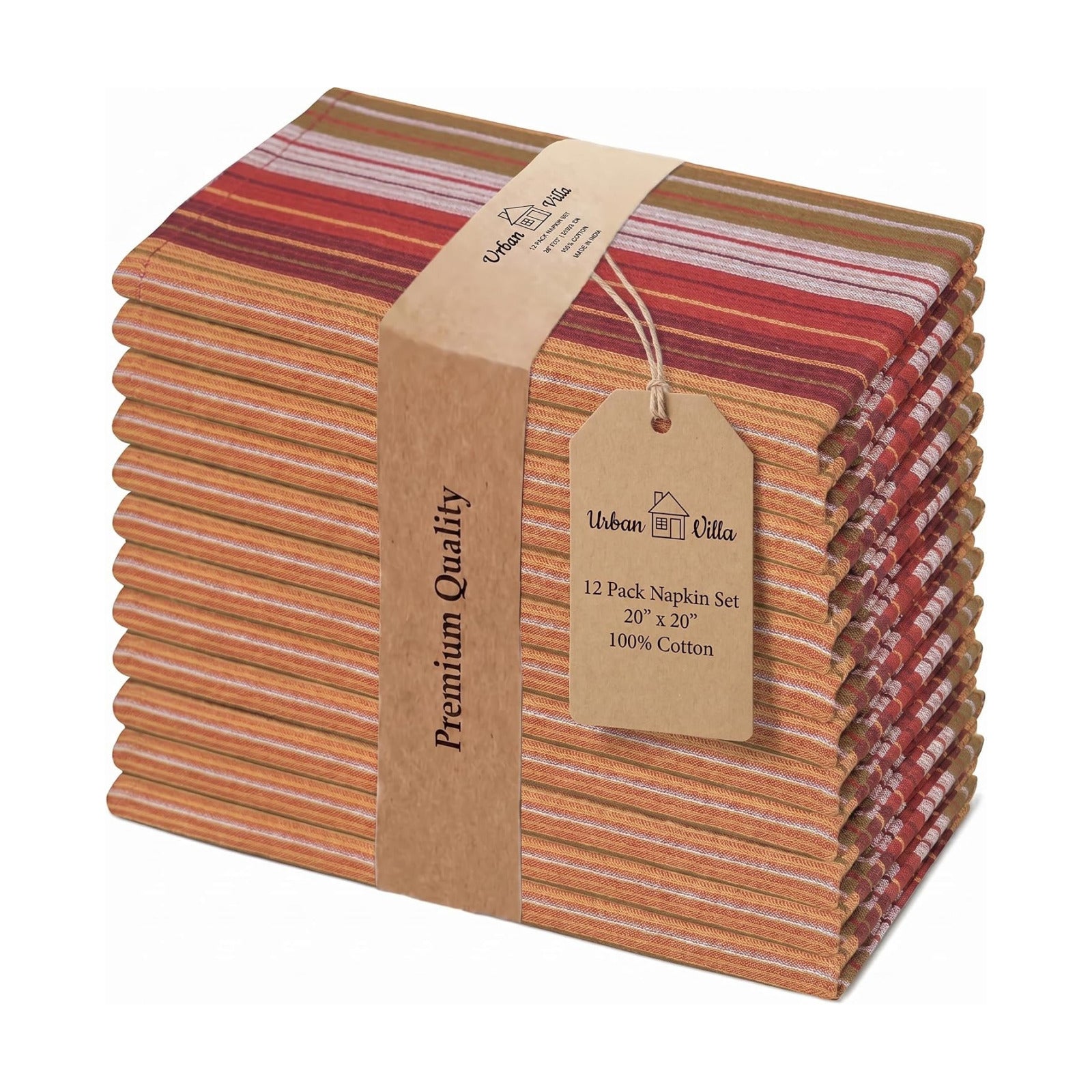 Urban Villa Cloth Napkins Cotton 20x20 (Set of 12) Fall Dobby