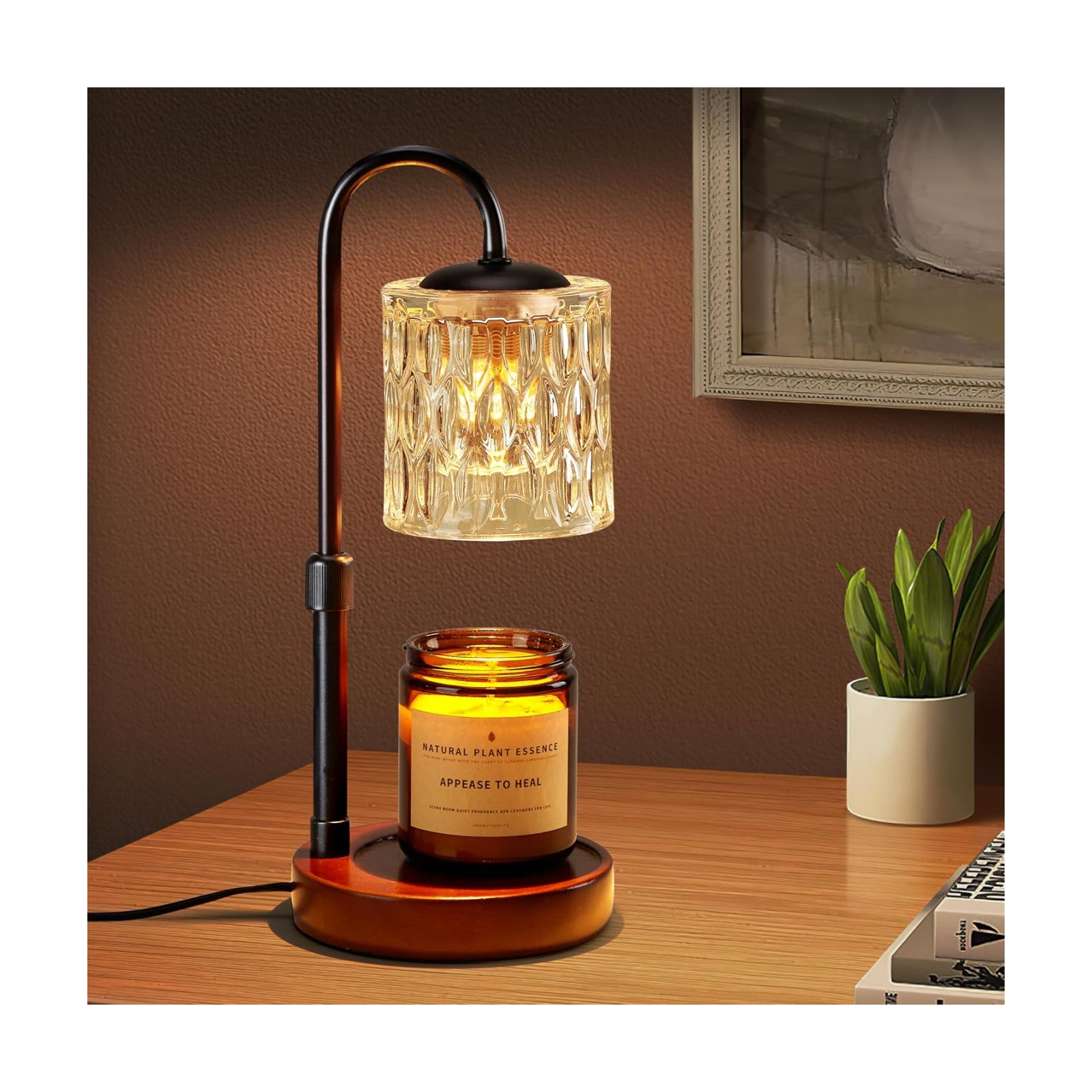 Dimmable Candle Warmer Lamp with Timer, Height Adjustable Electric Candle Wax Warmer, Christmas Birthday Gifts for