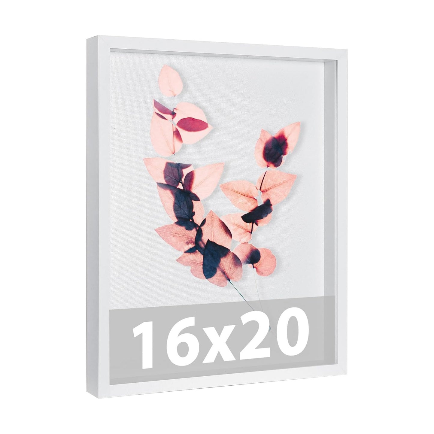 Califortree Large 16x20 Shadow Box Frame with Soft Linen Back - Memory Display Case, Shatterproof Plexiglass, 12 Push