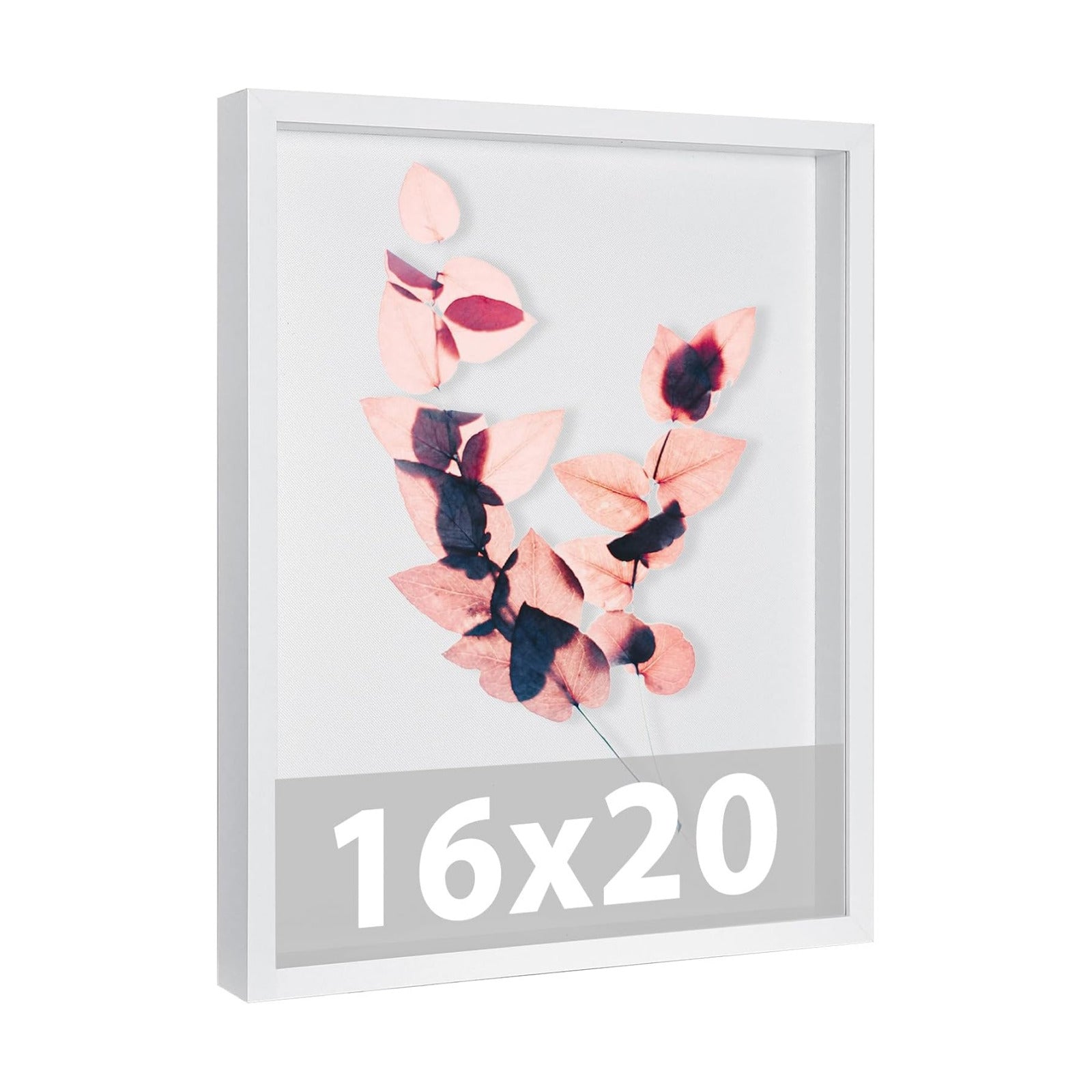 Califortree Large 16x20 Shadow Box Frame with Soft Linen Back - Memory Display Case, Shatterproof Plexiglass, 12 Push