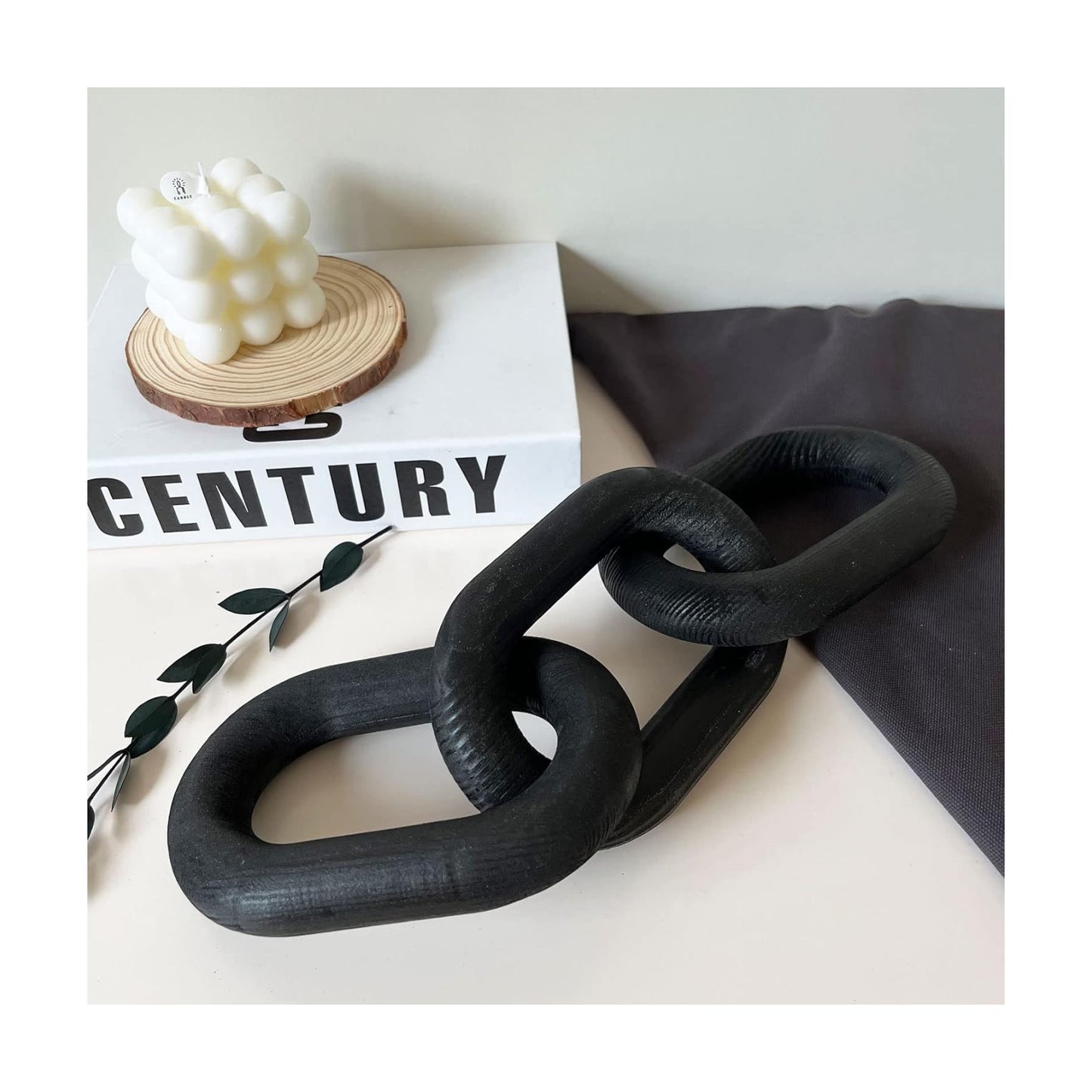 Wood Chain Link Decor3 Link Chain Decoration Pine Wood Carved Modern Home Decoration Used / A