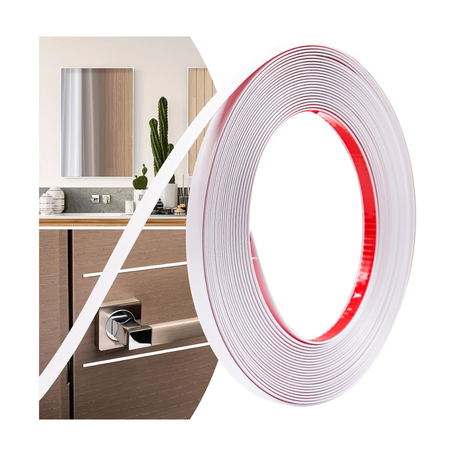 Flexible Self Adhesive Molding Trim / 2/5in-40ft / White / 0.39 x 40