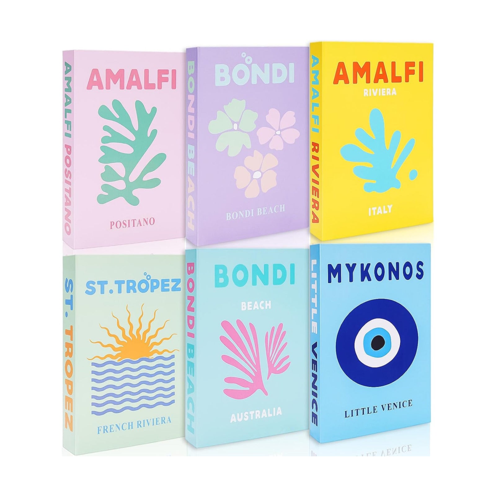 Preppy Decorative Books Foldable Fake Books Bundle Room Decor Aesthetic Coffee Table / Set of 6
