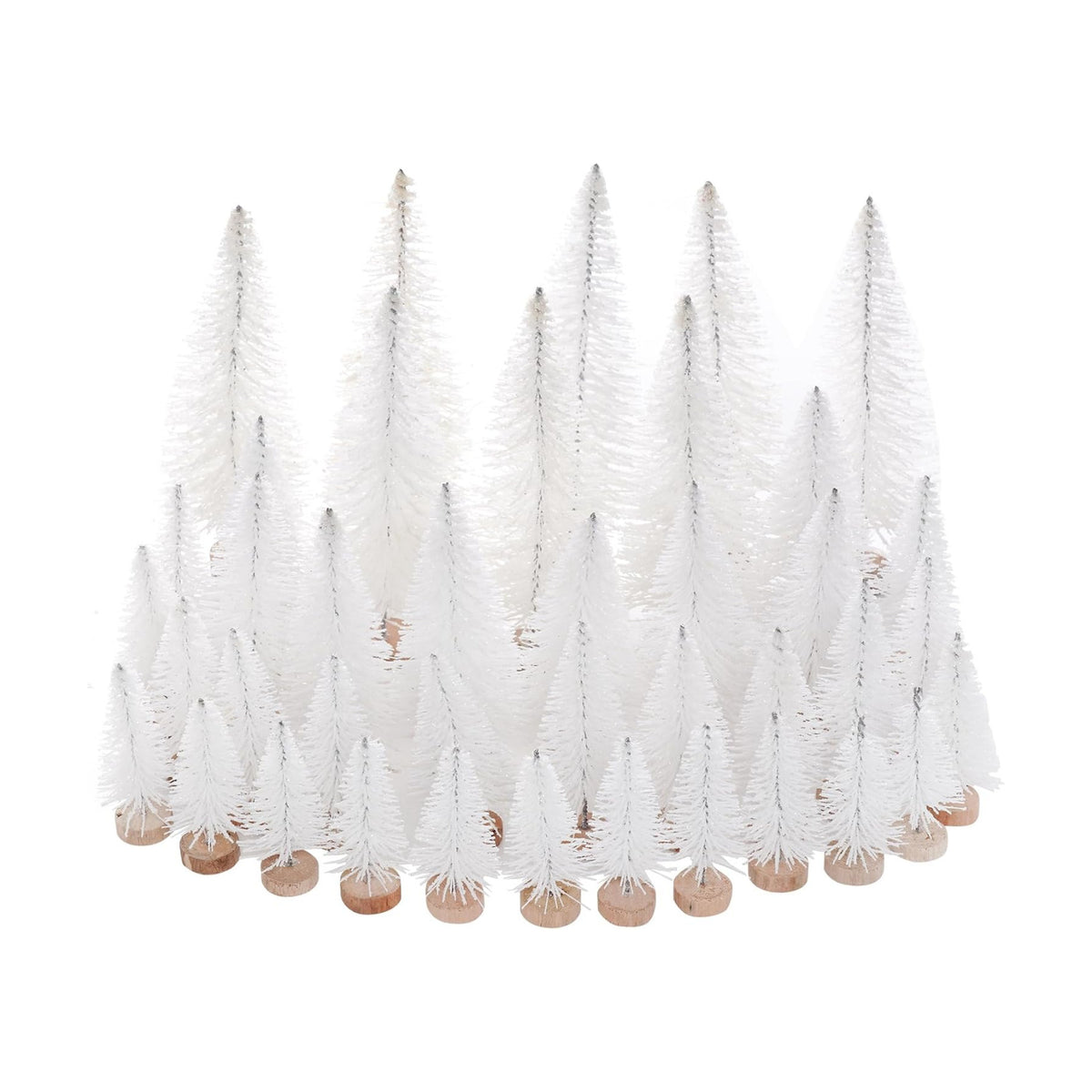 Yookat 40Pcs Artificial Mini Pine Trees Sisal Trees Bottle Brush Trees