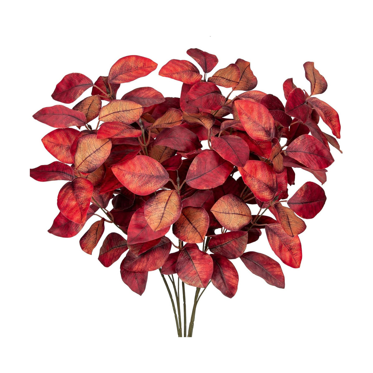 Briful 5 PCS Fall Leaves Artificial Magnolia Leaf Branches, 26" Autumn Fake Plant Stems for Vase Floral Arrangement Kitchen Table Home Fall Decoration