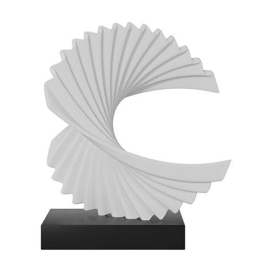 Abstract Statues / Modern Funky Wave Sea Ornament / White / Wave Statue