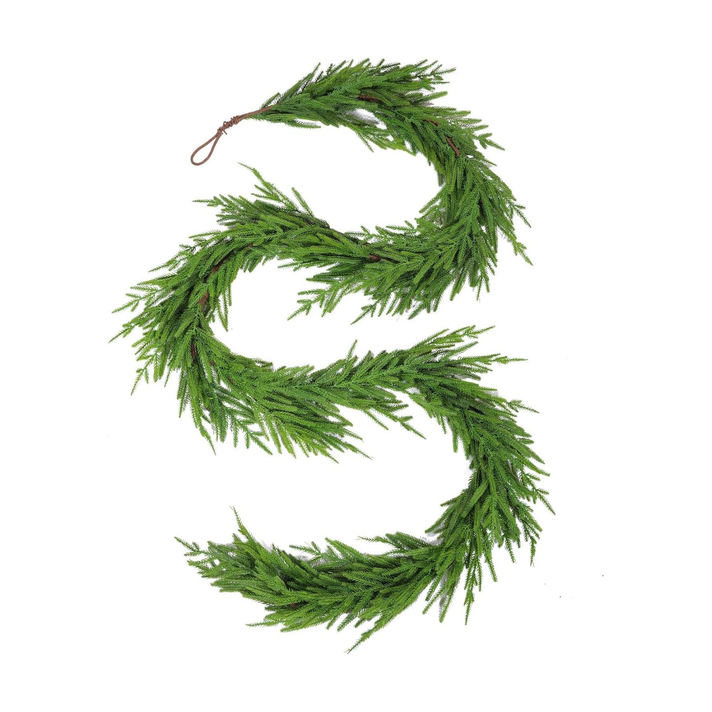 WBHome 9ft Real Touch Norfolk Pine Christmas Garland, Winter Greenery Garland for Christmas, Holiday Seasonal