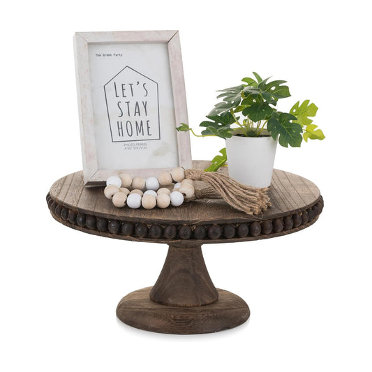 Round Wood Cake Stand / Brown-11.81 / 12 Inch